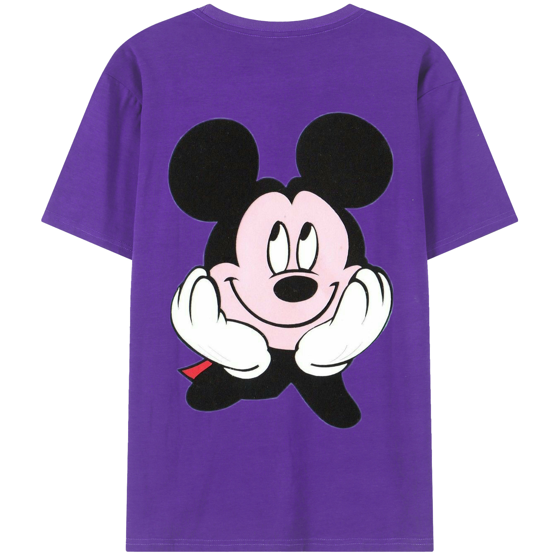 ミッキーマウス Mickey Mouse 綿100％ メンズ半袖Tシャツ（バックプリント） 通気性