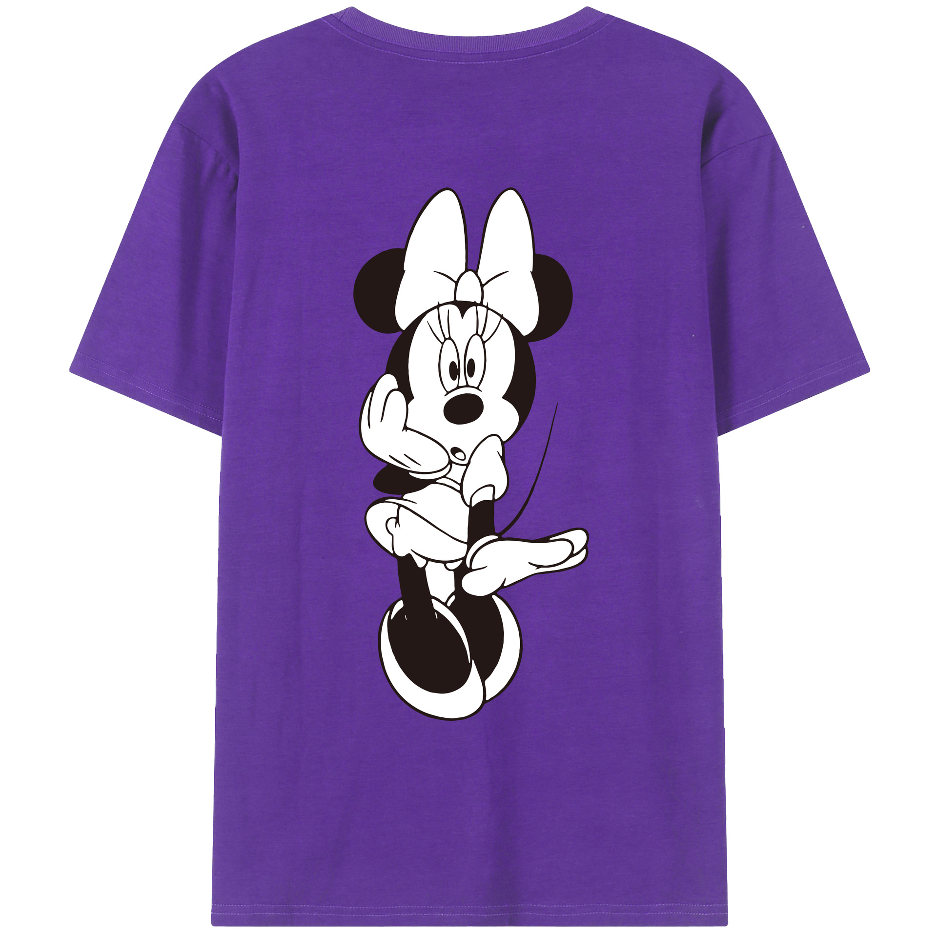 ミッキーマウス Mickey Mouse 綿100％ メンズ半袖Tシャツ（バックプリント） 通気性
