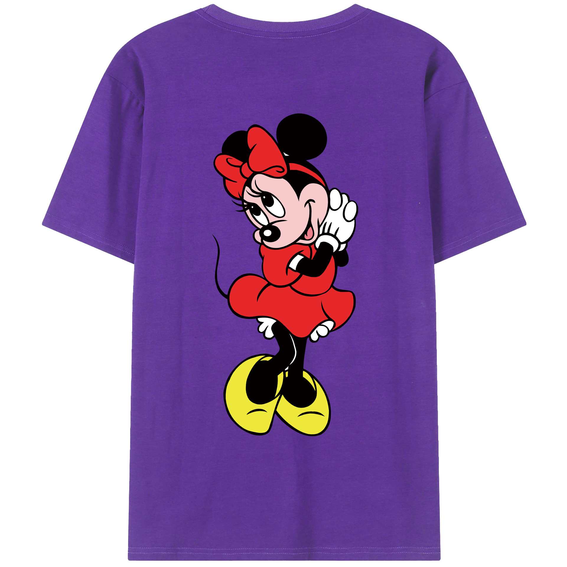 ミッキーマウス Mickey Mouse 綿100％ メンズ半袖Tシャツ（バックプリント） 通気性