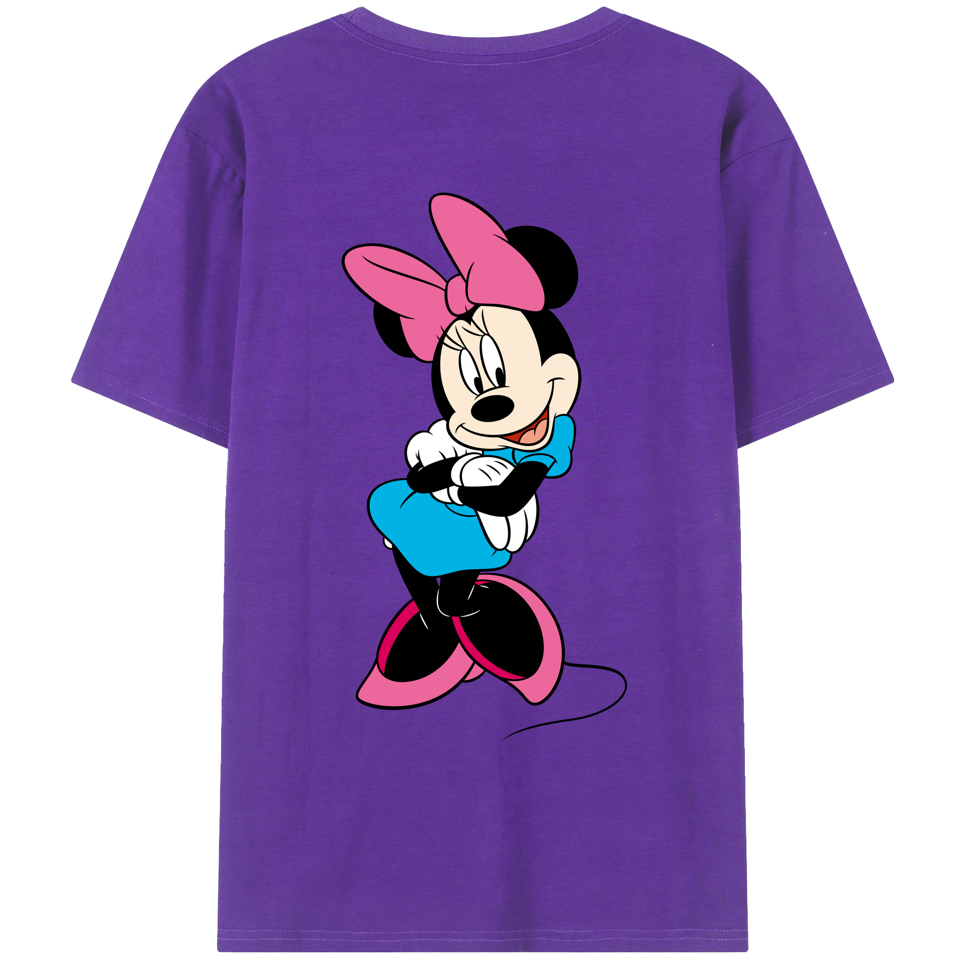 ミッキーマウス Mickey Mouse 綿100％ メンズ半袖Tシャツ（バックプリント） 通気性