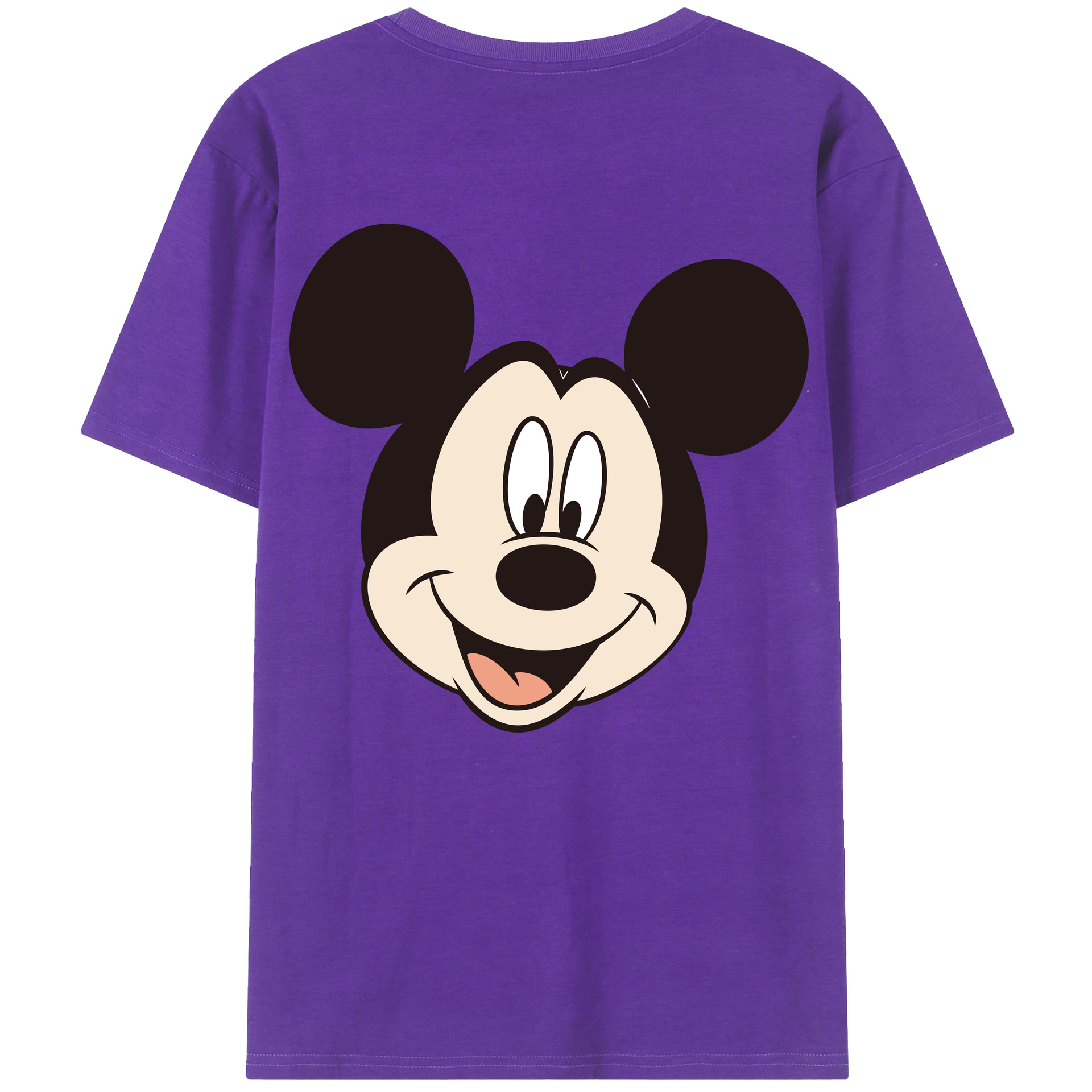 ミッキーマウス Mickey Mouse 綿100％ メンズ半袖Tシャツ（バックプリント） 通気性