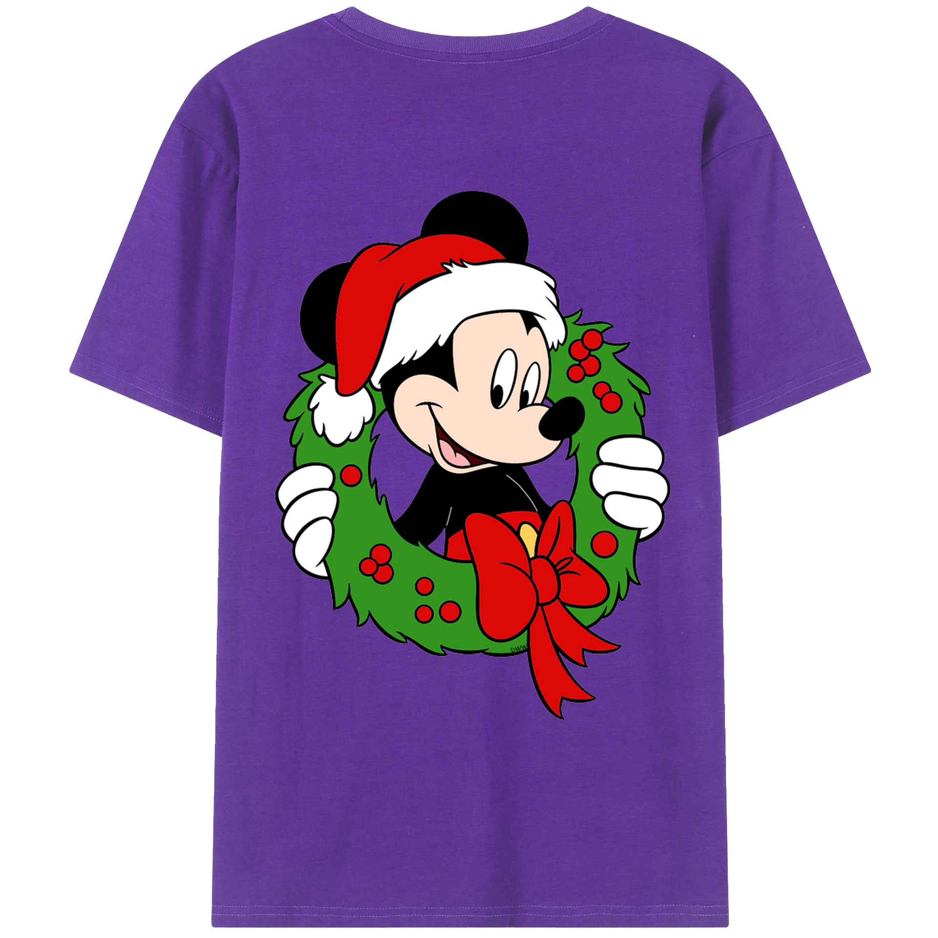 ミッキーマウス Mickey Mouse 綿100％ メンズ半袖Tシャツ（バックプリント） 通気性