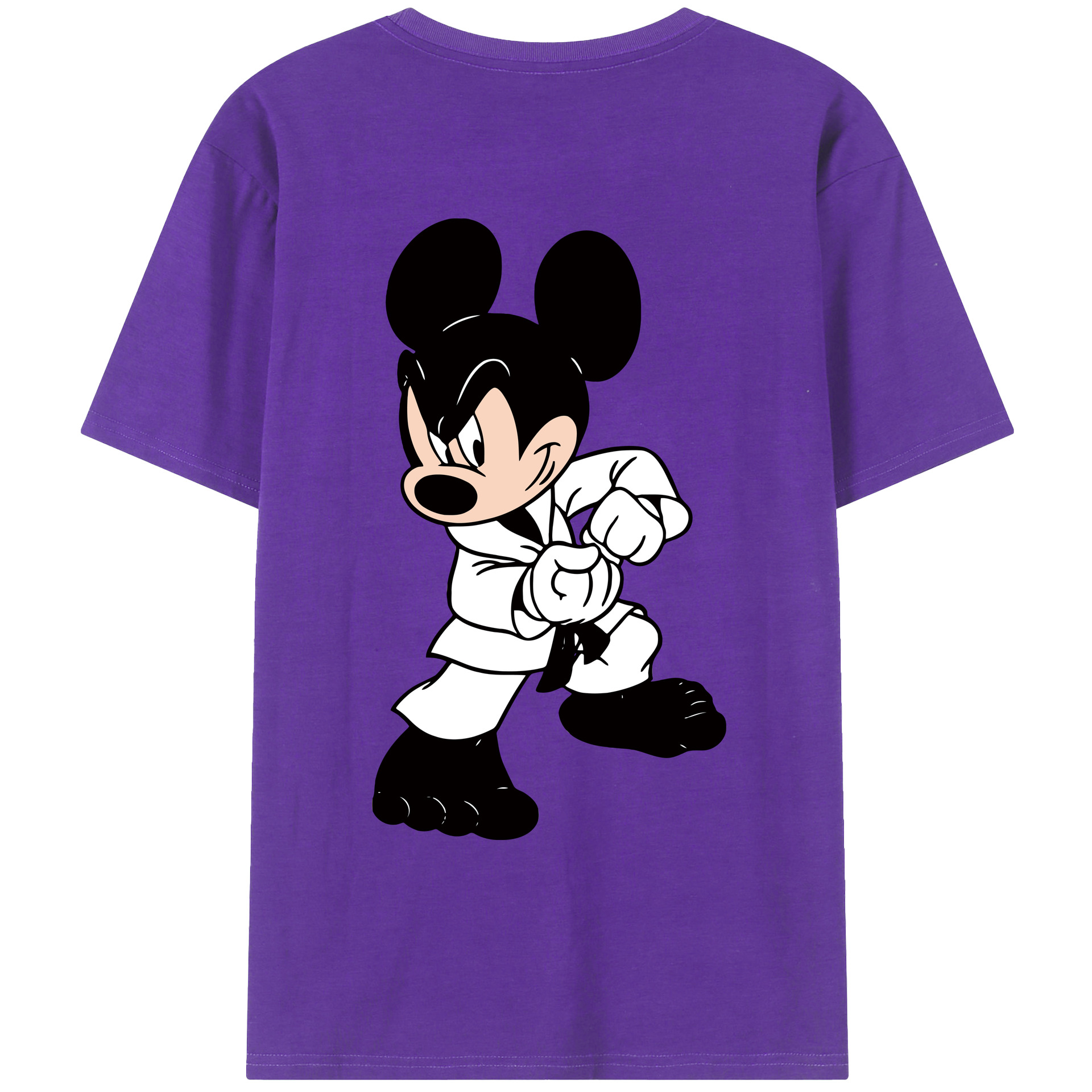 ミッキーマウス Mickey Mouse 綿100％ メンズ半袖Tシャツ（バックプリント） 通気性