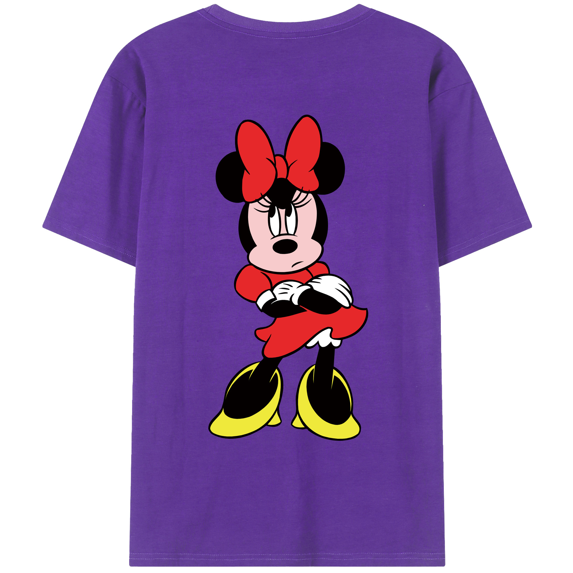 ミッキーマウス Mickey Mouse 綿100％ メンズ半袖Tシャツ（バックプリント） 通気性
