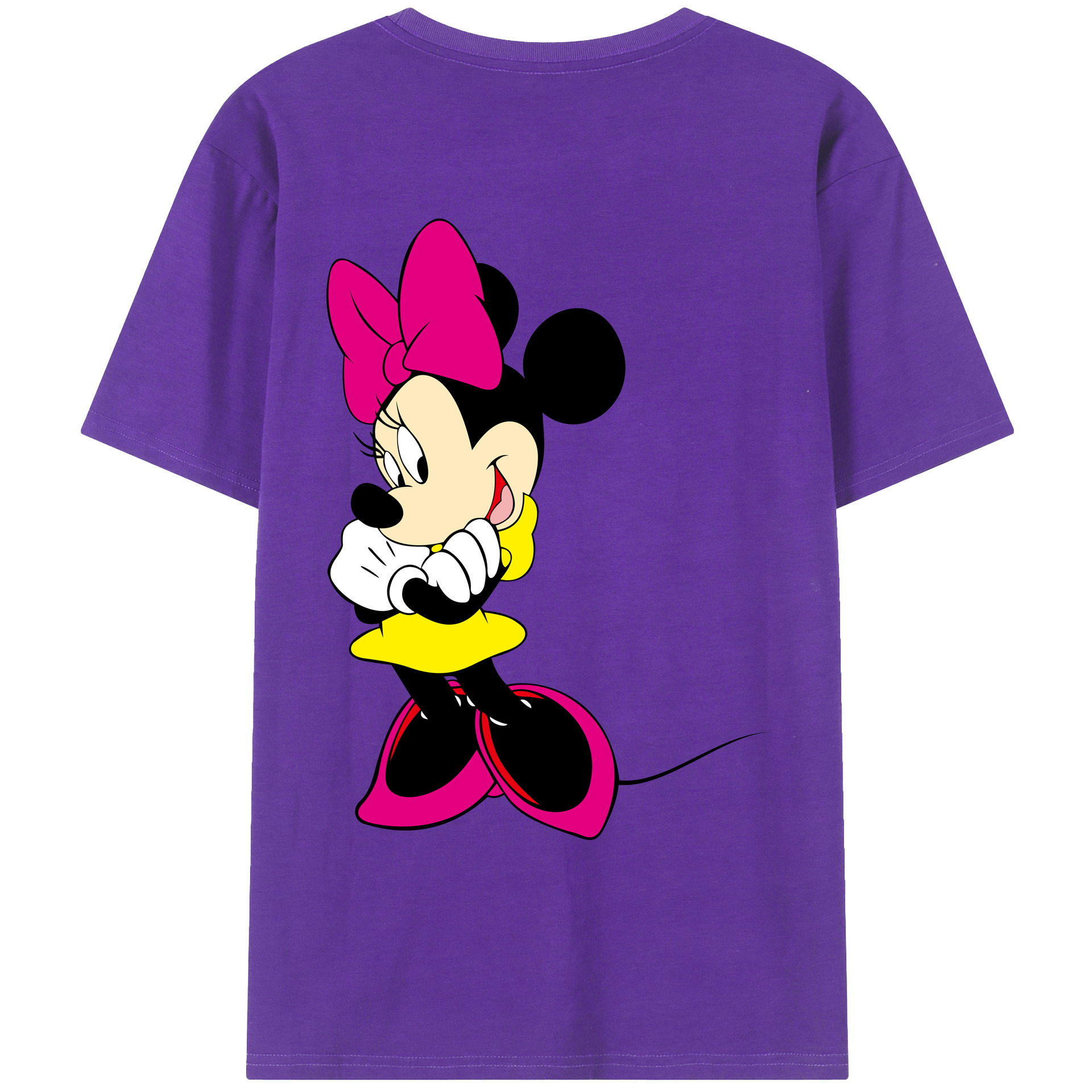 ミッキーマウス Mickey Mouse 綿100％ メンズ半袖Tシャツ（バックプリント） 通気性