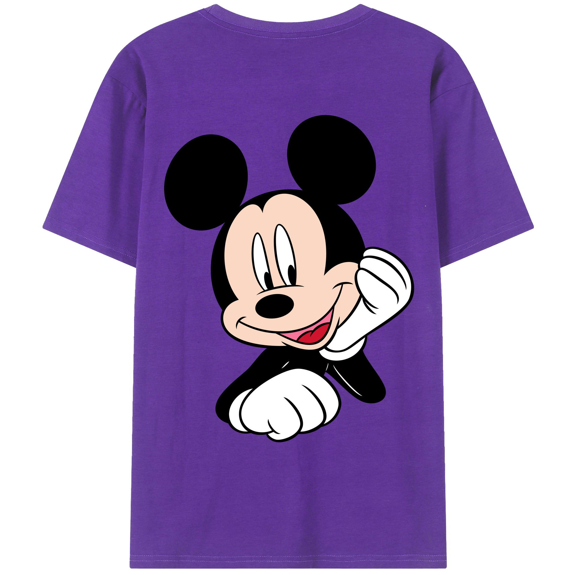ミッキーマウス Mickey Mouse 綿100％ メンズ半袖Tシャツ（バックプリント） 通気性