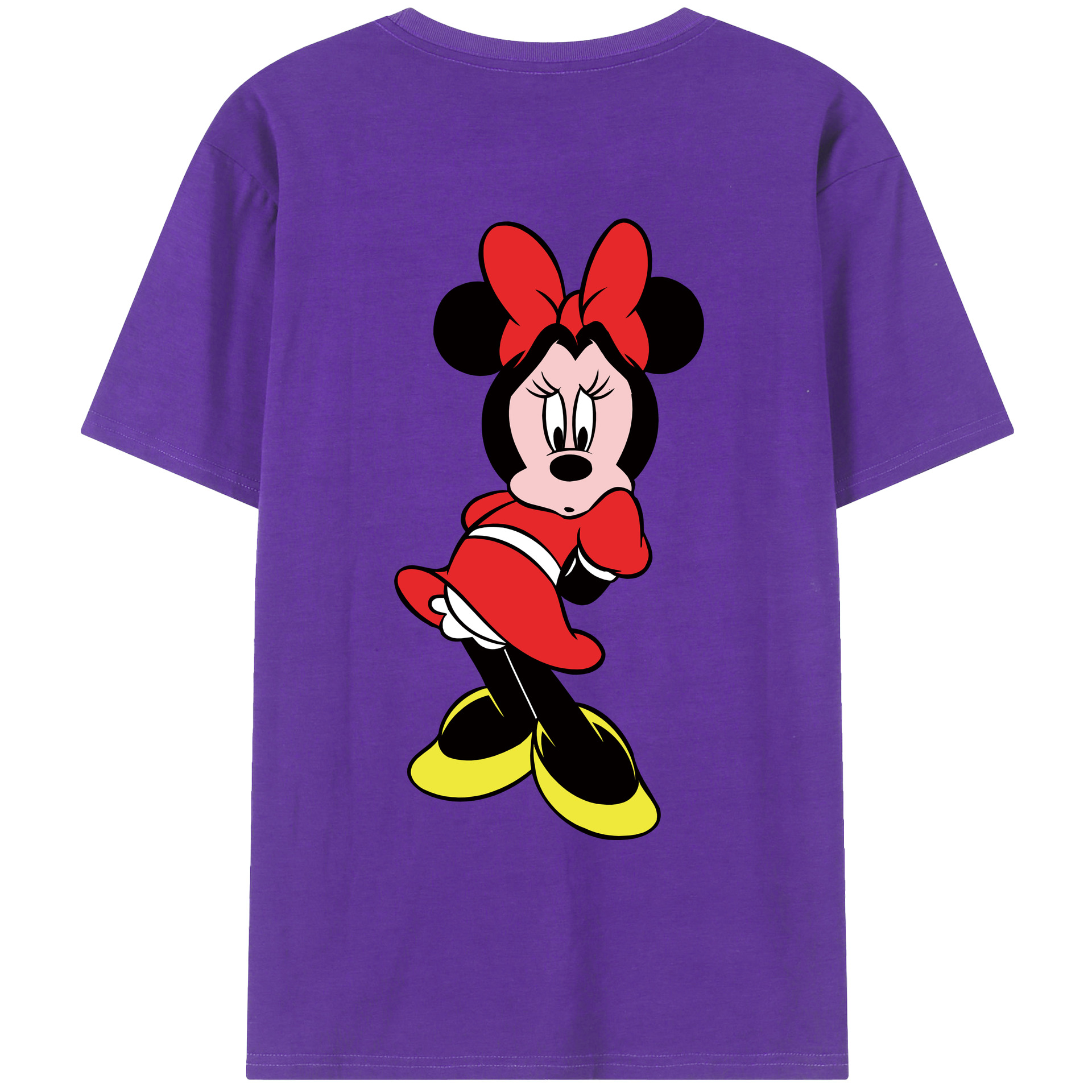 ミッキーマウス Mickey Mouse 綿100％ メンズ半袖Tシャツ（バックプリント） 通気性