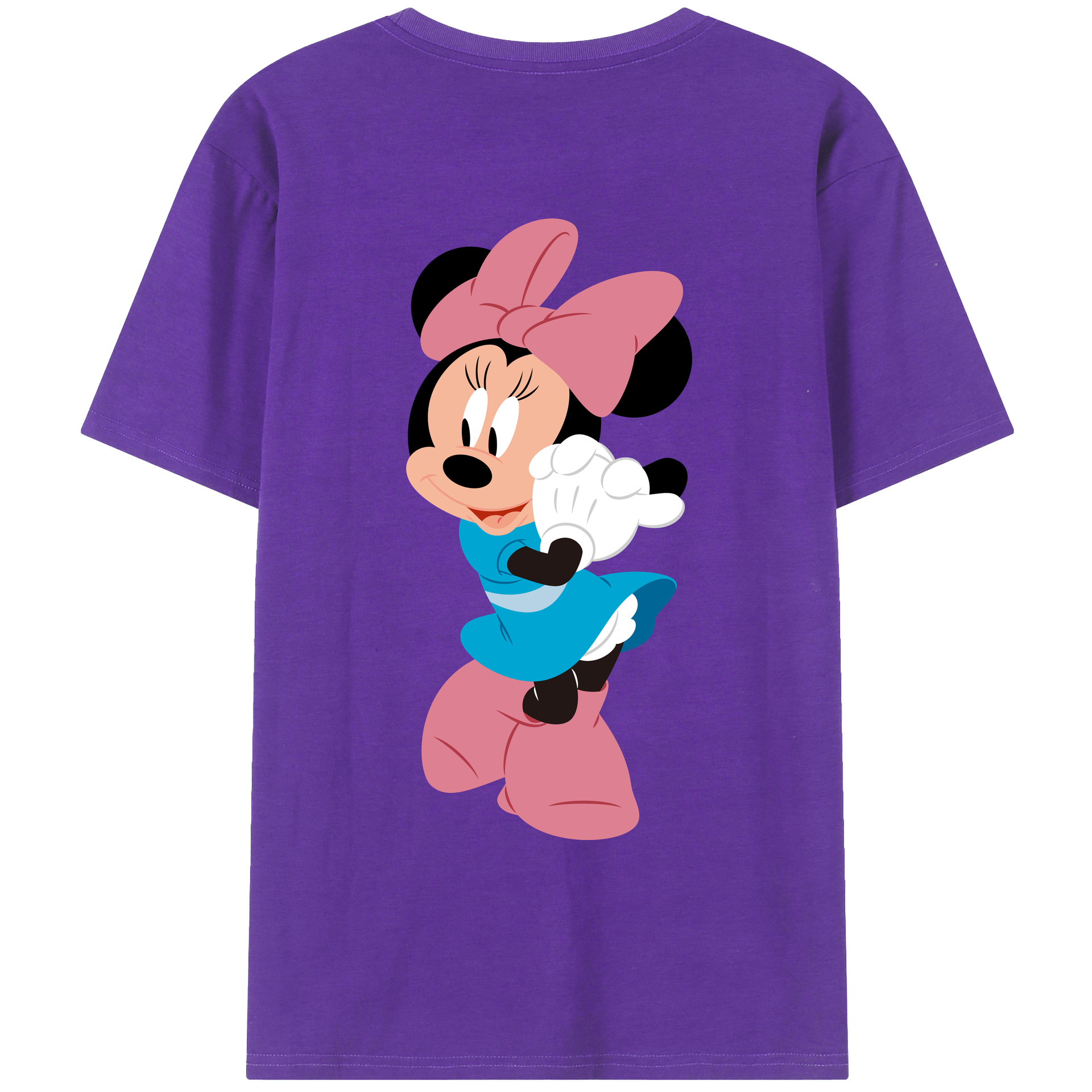 ミッキーマウス Mickey Mouse 綿100％ メンズ半袖Tシャツ（バックプリント） 通気性