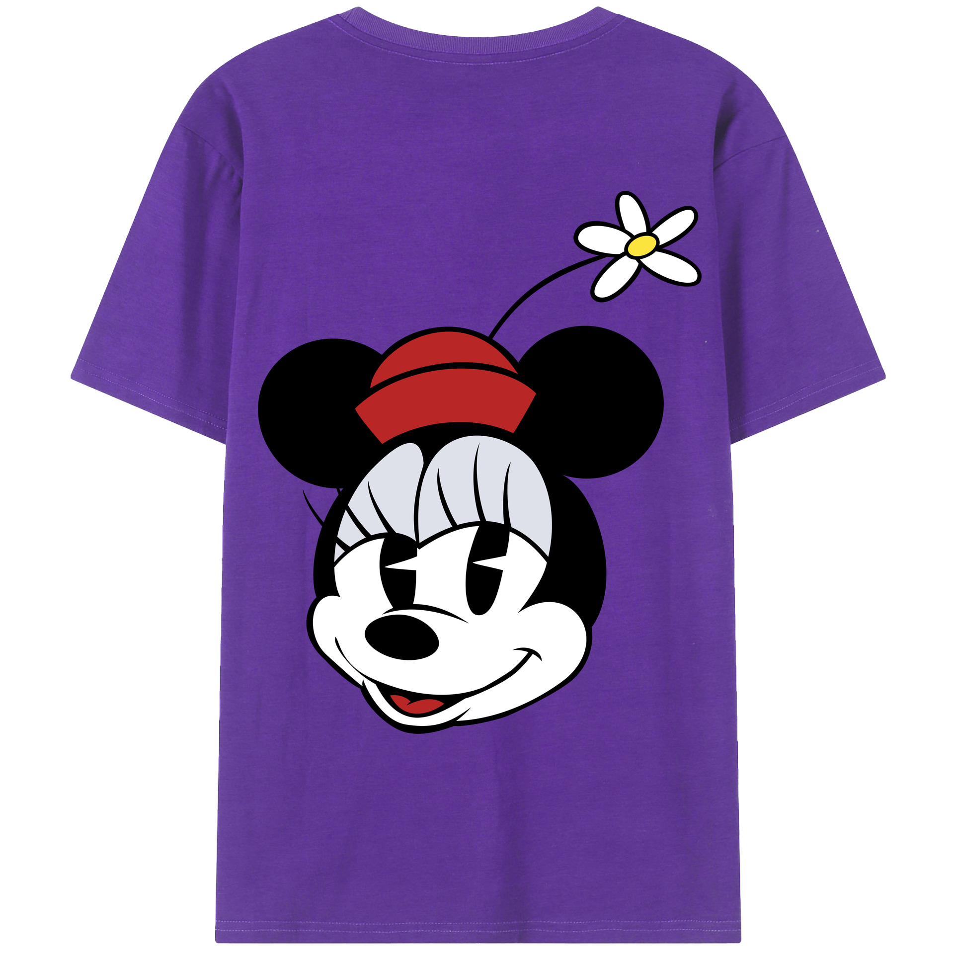 ミッキーマウス Mickey Mouse 綿100％ メンズ半袖Tシャツ（バックプリント） 通気性