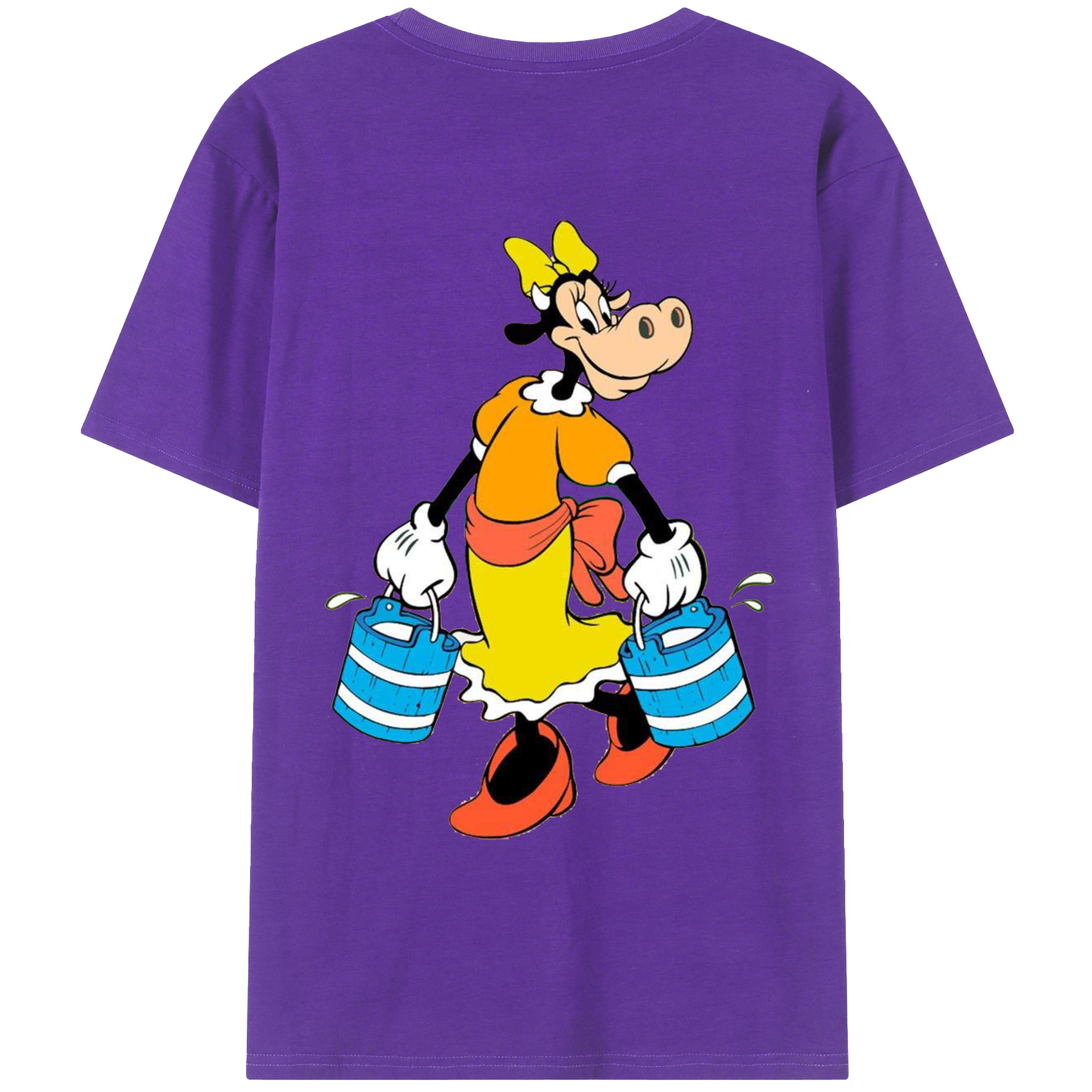 ミッキーマウス Mickey Mouse 綿100％ メンズ半袖Tシャツ（バックプリント） 通気性