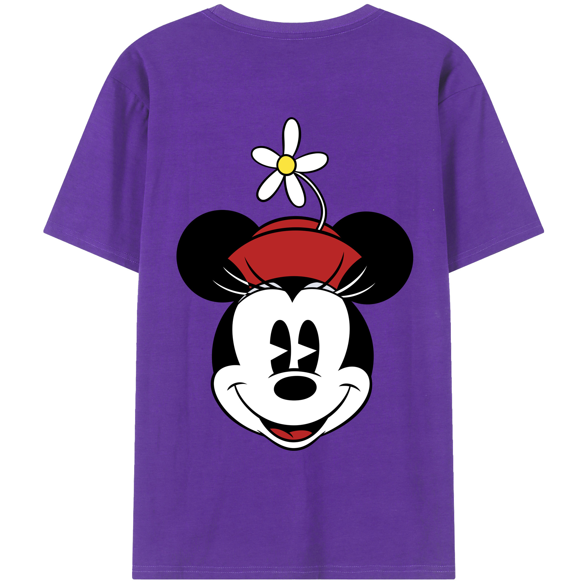ミッキーマウス Mickey Mouse 綿100％ メンズ半袖Tシャツ（バックプリント） 通気性