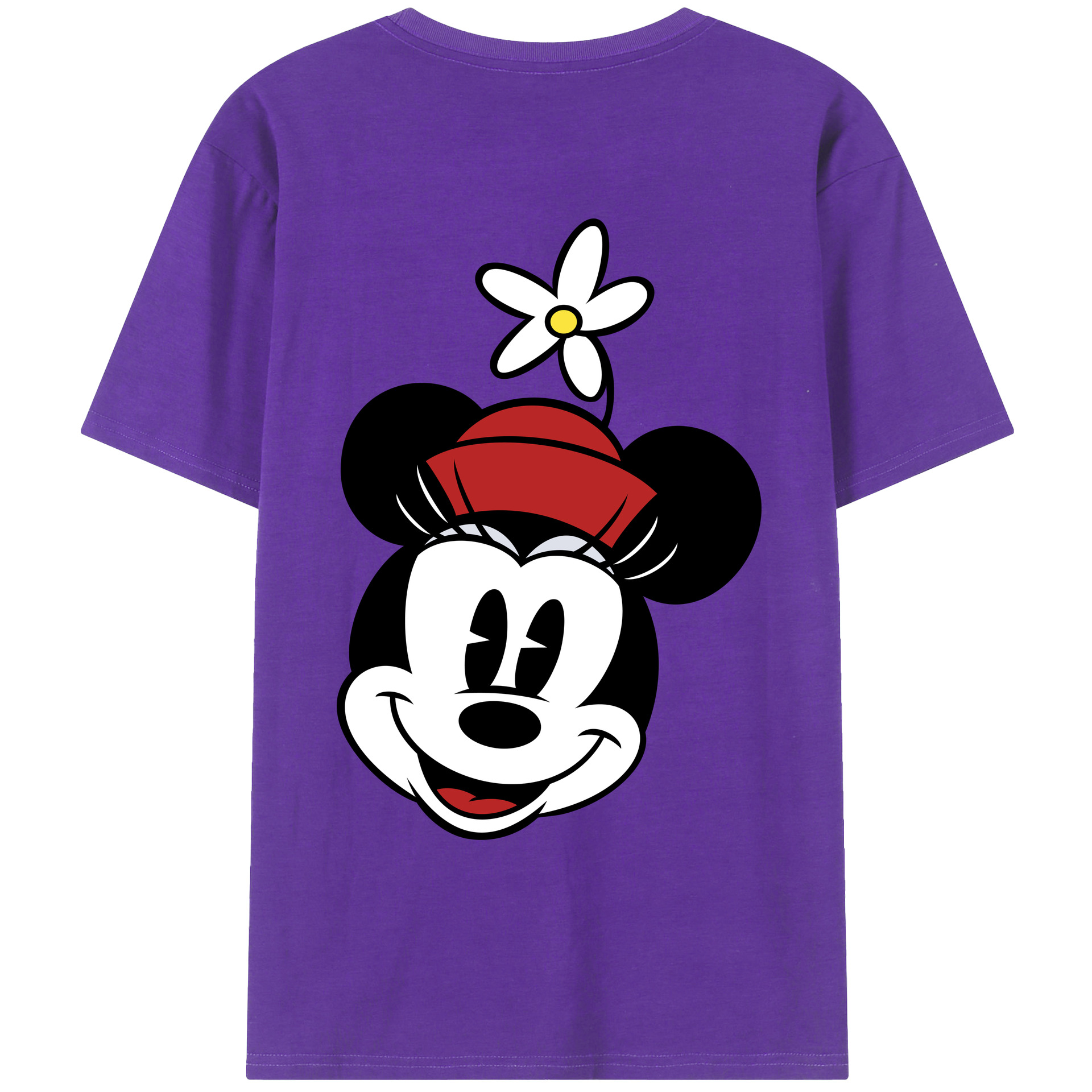 ミッキーマウス Mickey Mouse 綿100％ メンズ半袖Tシャツ（バックプリント） 通気性