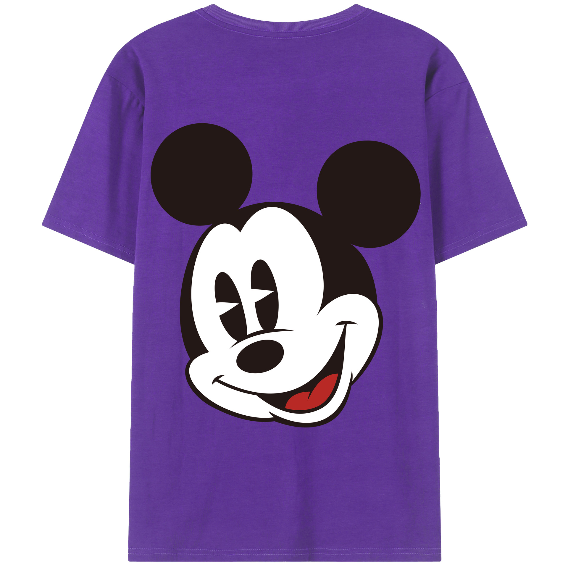 ミッキーマウス Mickey Mouse 綿100％ メンズ半袖Tシャツ（バックプリント） 通気性