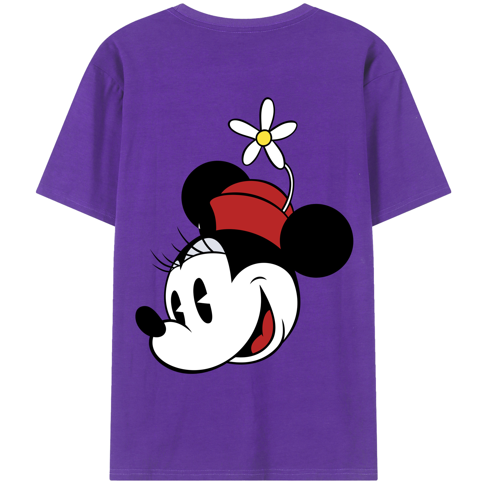 ミッキーマウス Mickey Mouse 綿100％ メンズ半袖Tシャツ（バックプリント） 通気性