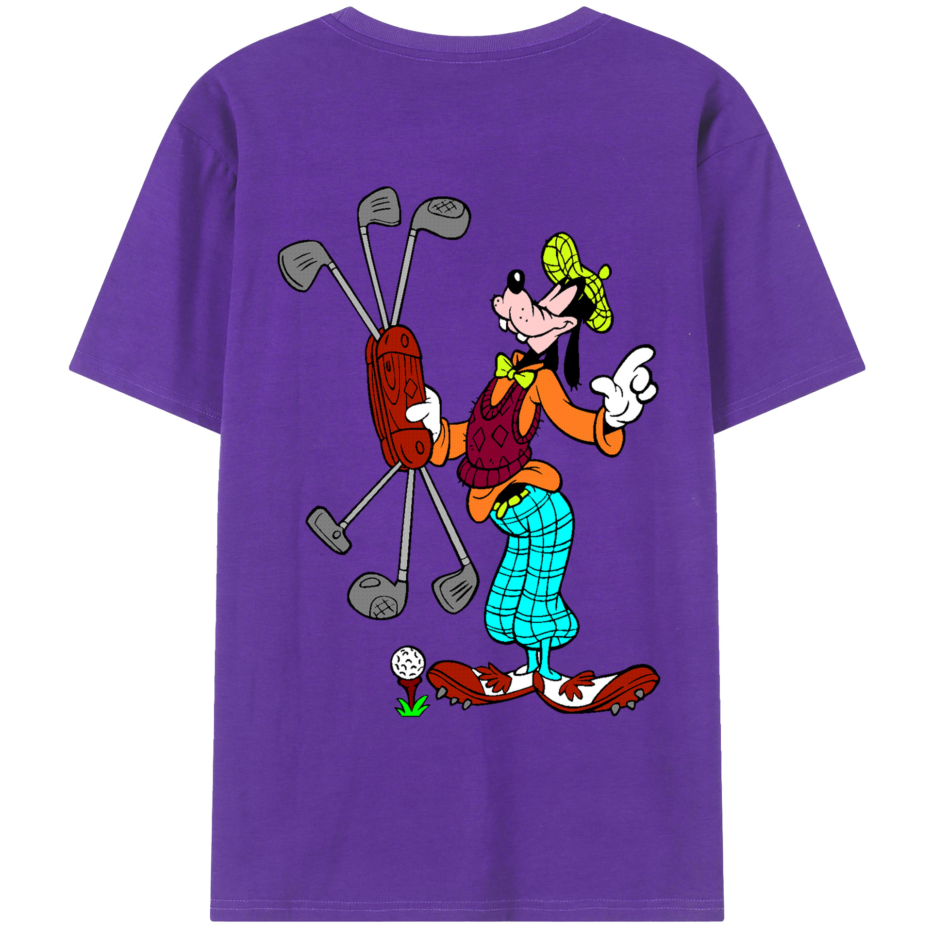 ミッキーマウス Mickey Mouse 綿100％ メンズ半袖Tシャツ（バックプリント） 通気性