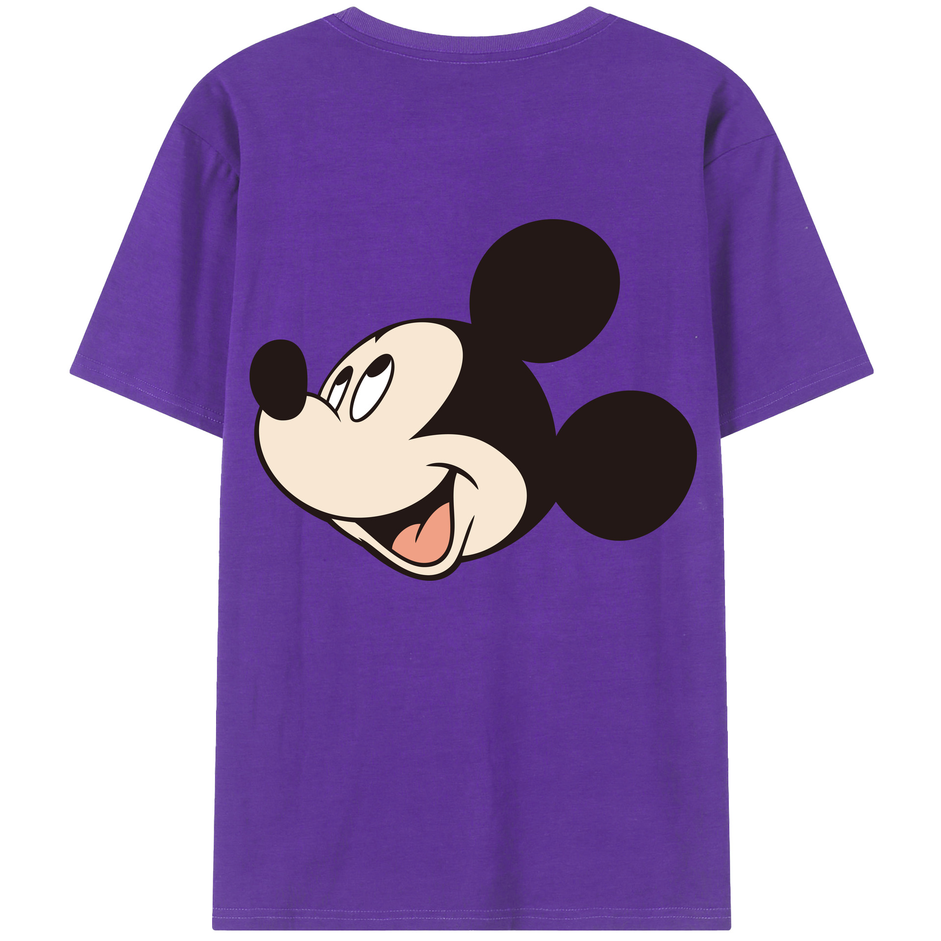 ミッキーマウス Mickey Mouse 綿100％ メンズ半袖Tシャツ（バックプリント） 通気性