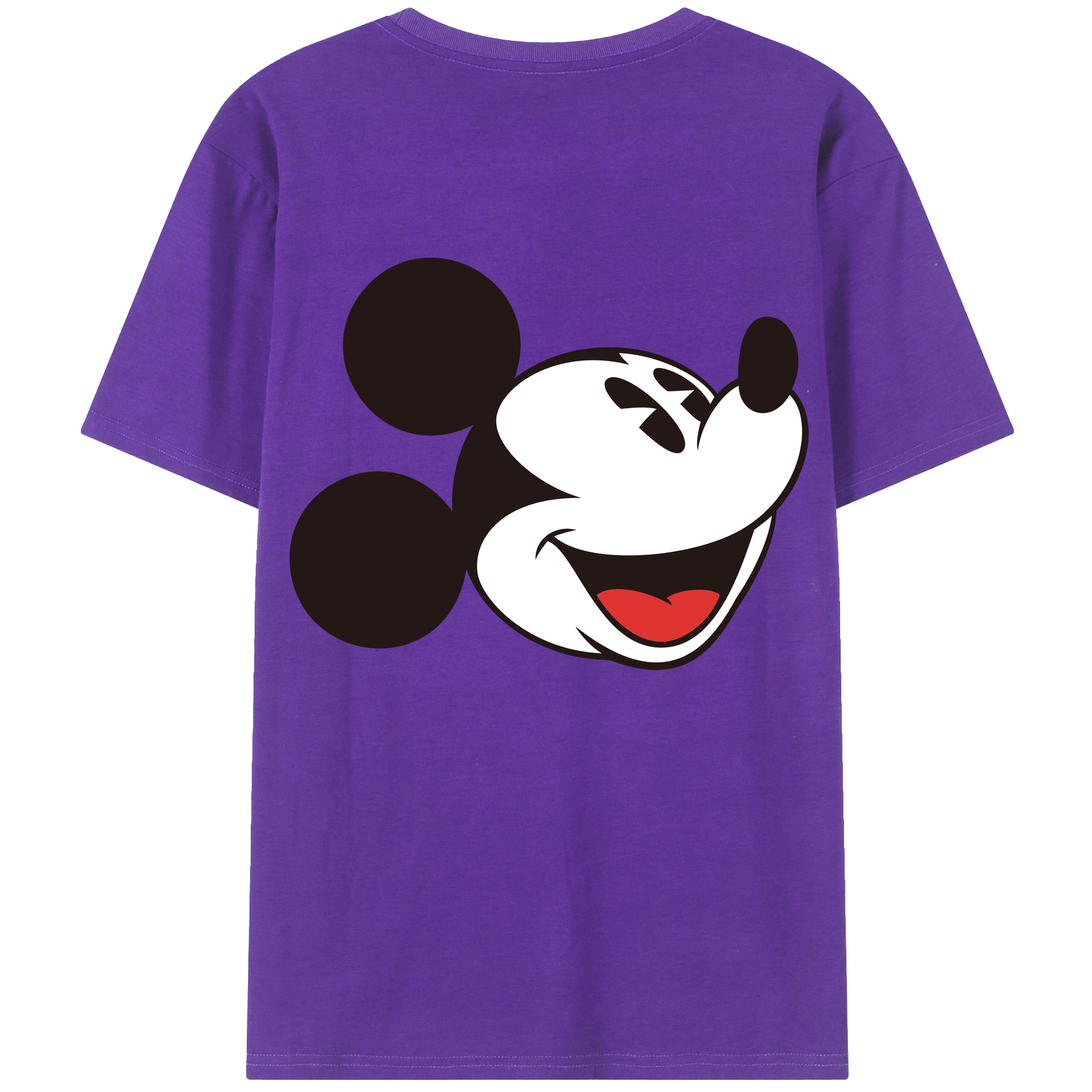 ミッキーマウス Mickey Mouse 綿100％ メンズ半袖Tシャツ（バックプリント） 通気性