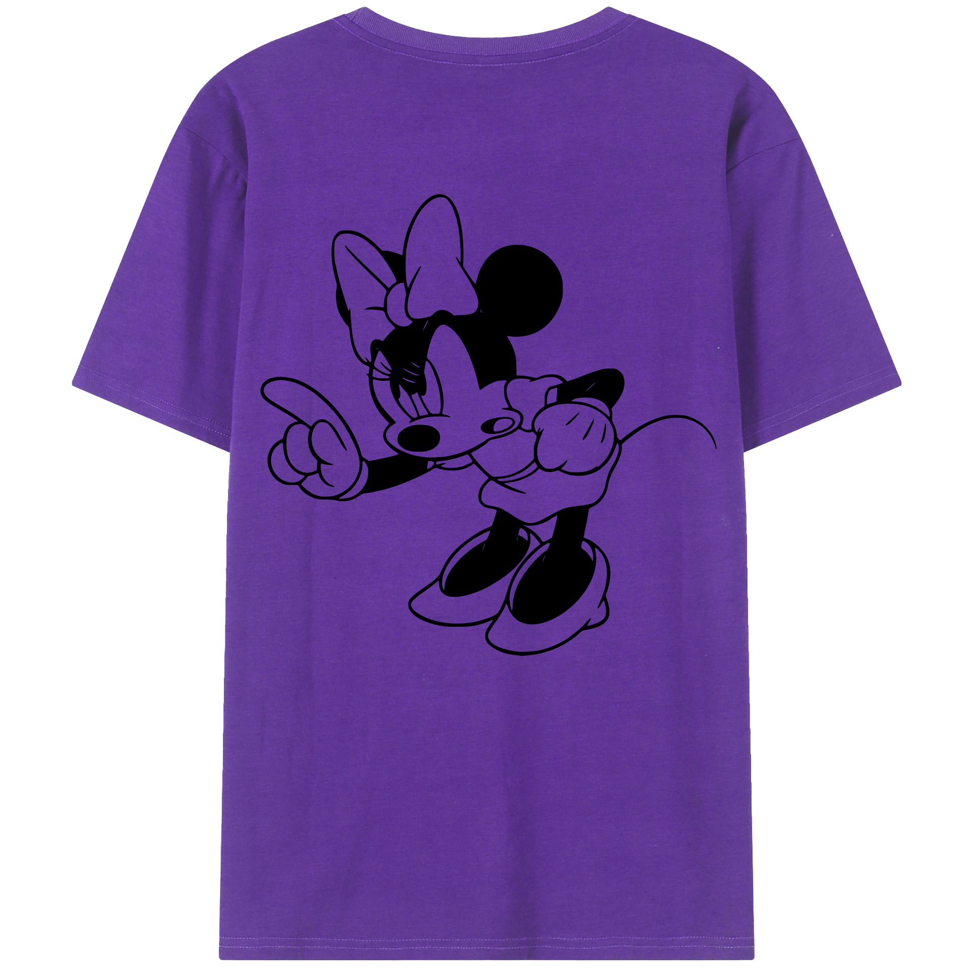ミッキーマウス Mickey Mouse 綿100％ メンズ半袖Tシャツ（バックプリント） 通気性