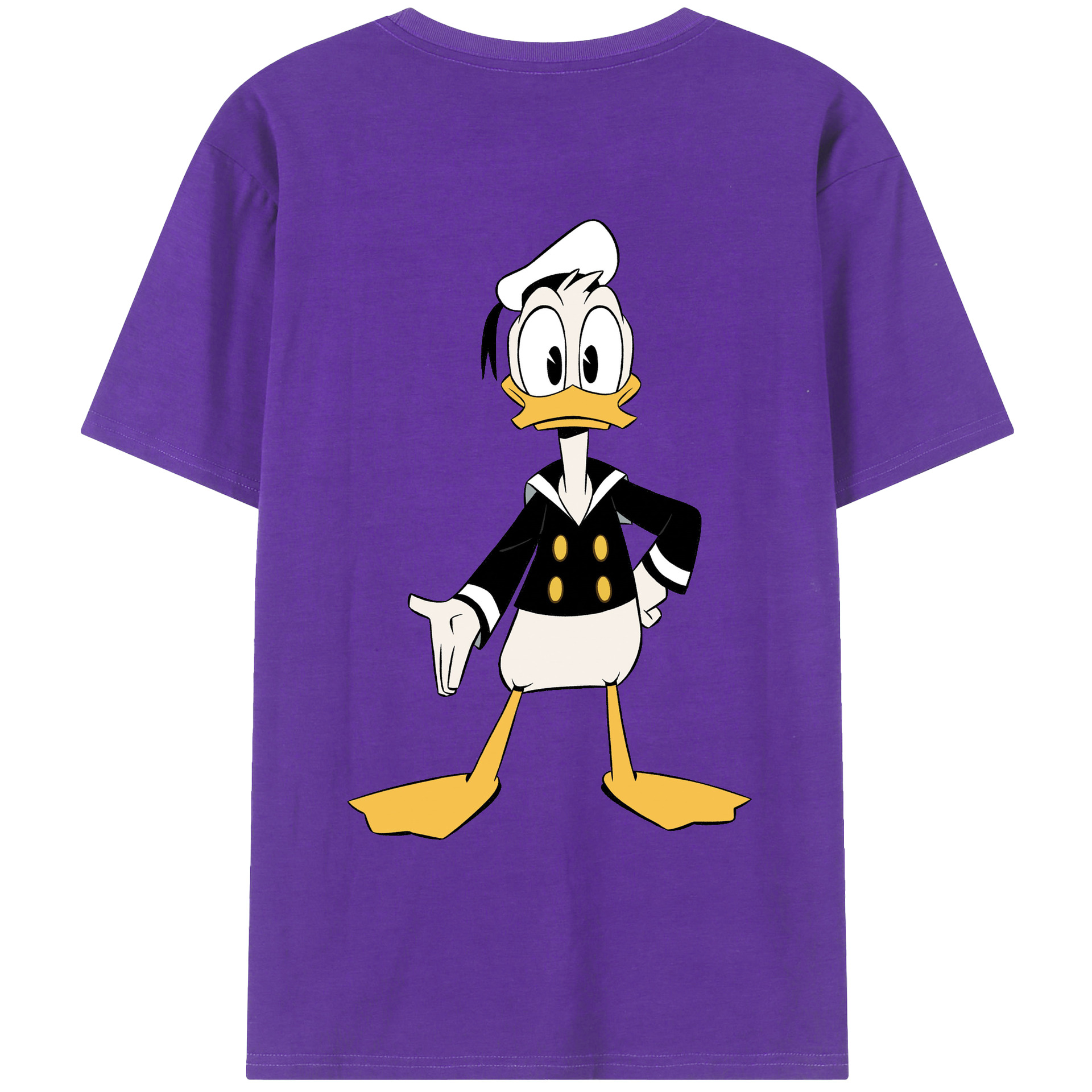 ミッキーマウス Mickey Mouse 綿100％ メンズ半袖Tシャツ（バックプリント） 通気性