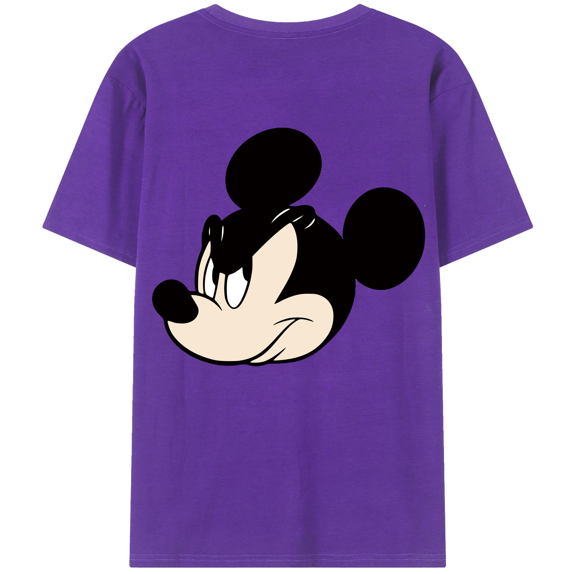 ミッキーマウス Mickey Mouse 綿100％ メンズ半袖Tシャツ（バックプリント） 通気性