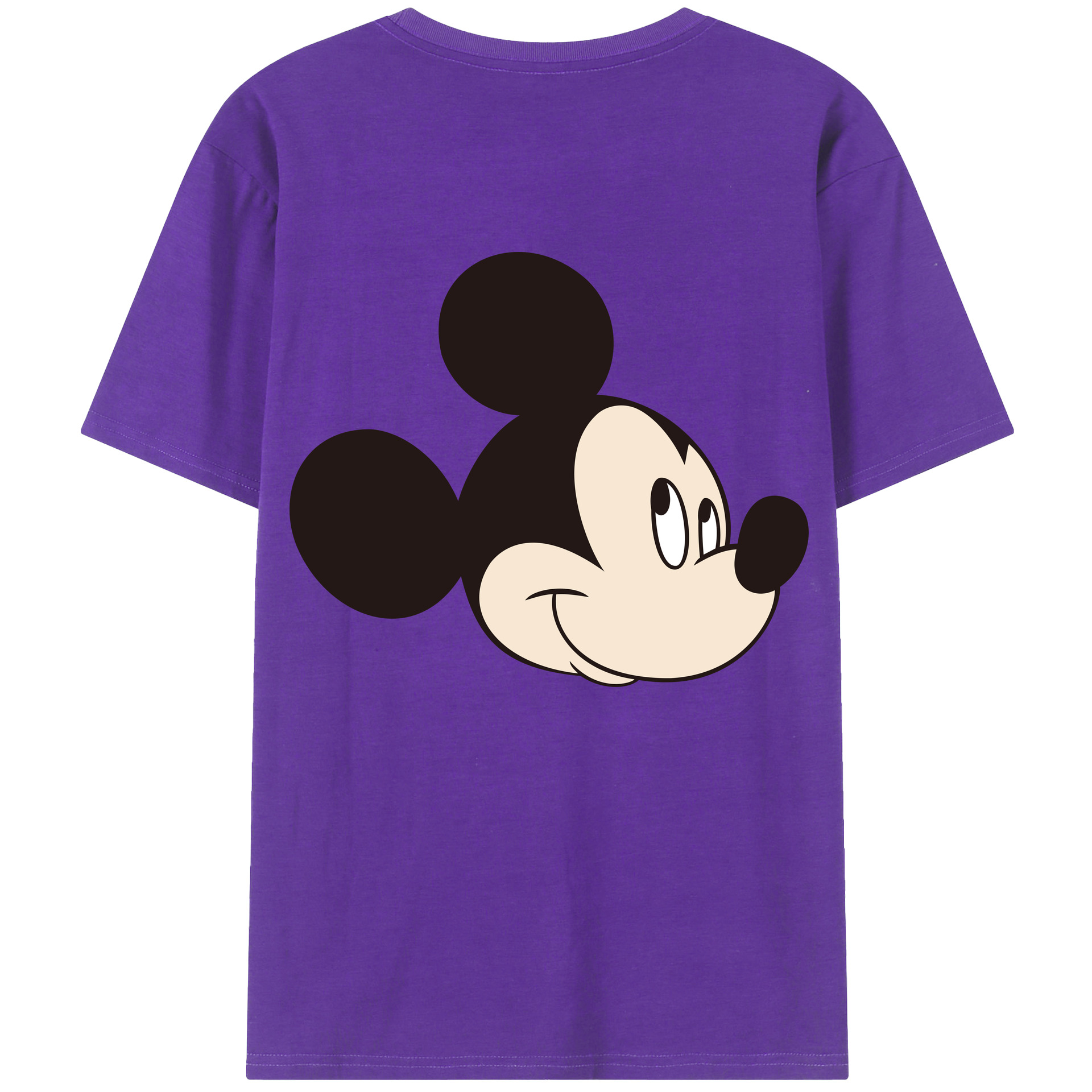 ミッキーマウス Mickey Mouse 綿100％ メンズ半袖Tシャツ（バックプリント） 通気性