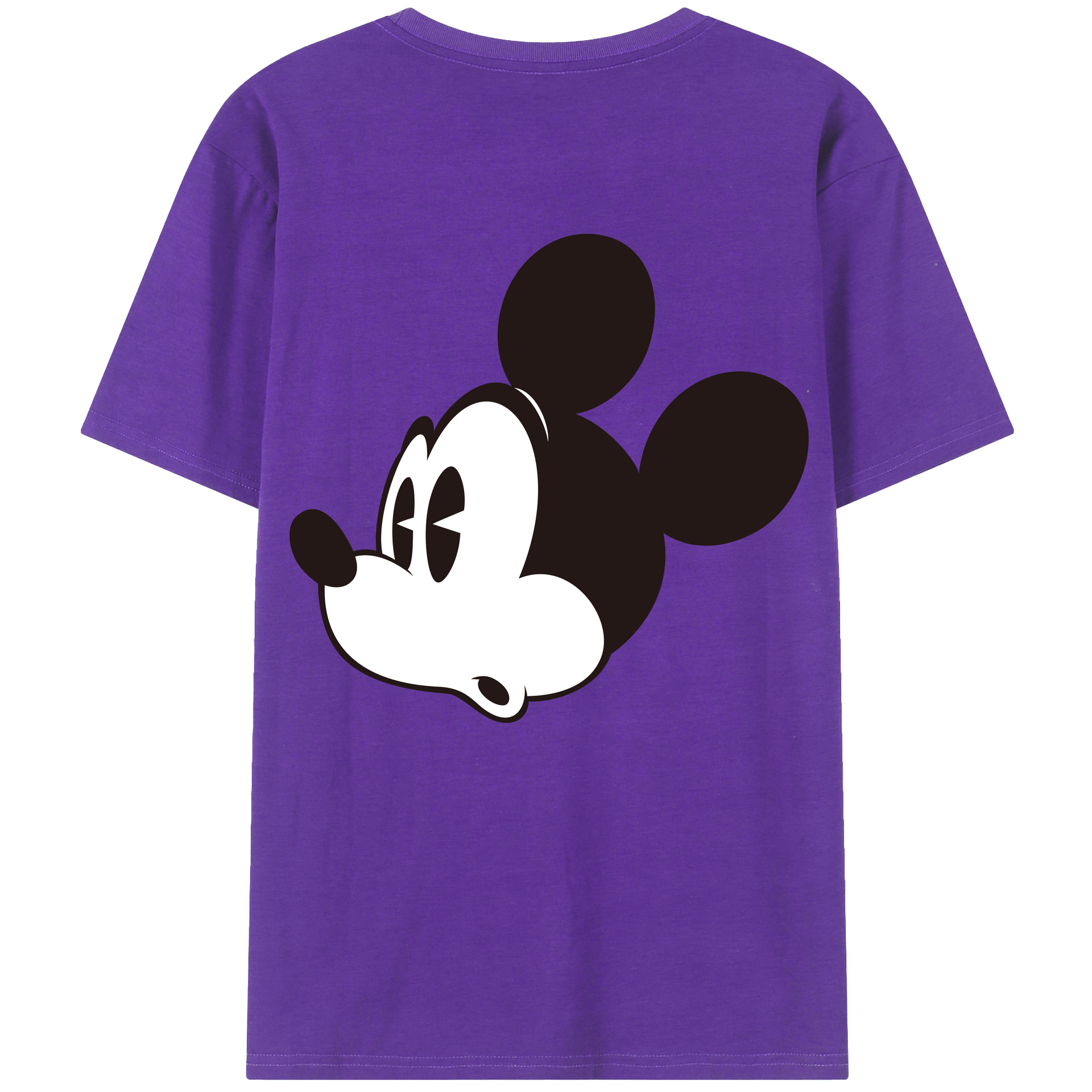 ミッキーマウス Mickey Mouse 綿100％ メンズ半袖Tシャツ（バックプリント） 通気性