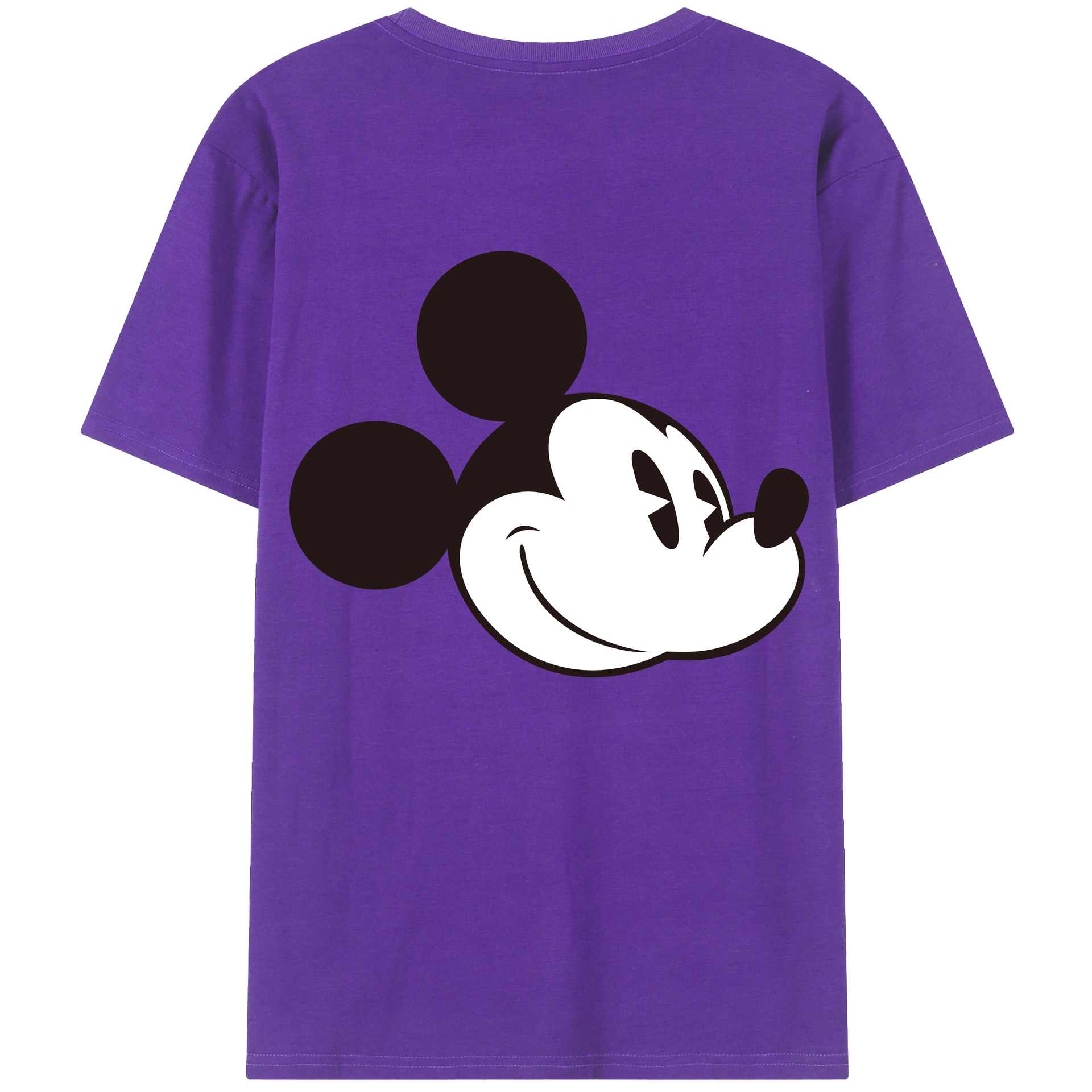 ミッキーマウス Mickey Mouse 綿100％ メンズ半袖Tシャツ（バックプリント） 通気性