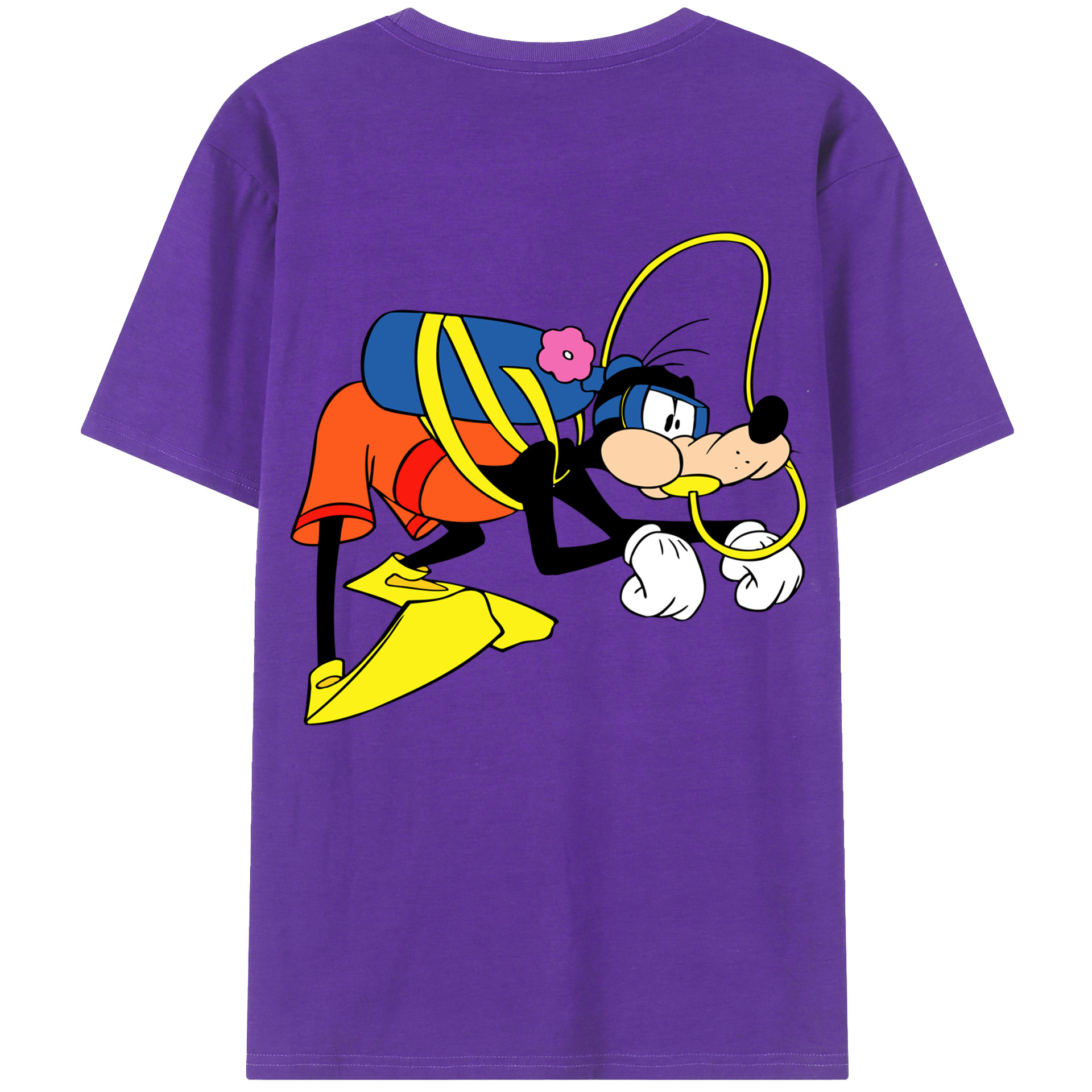 ミッキーマウス Mickey Mouse 綿100％ メンズ半袖Tシャツ（バックプリント） 通気性