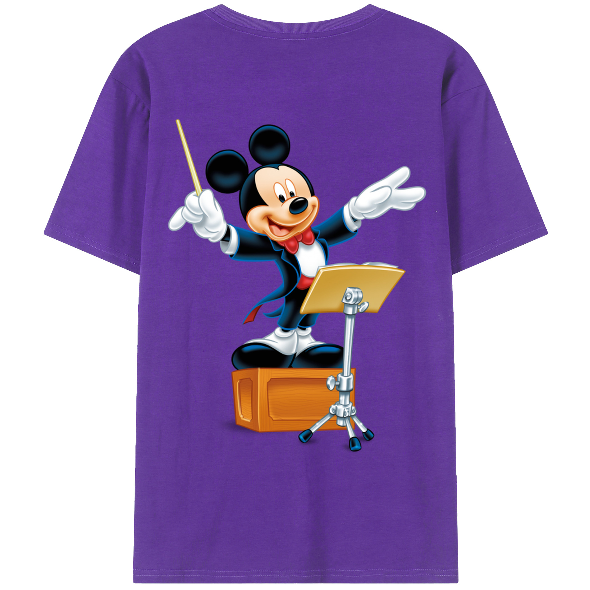 ミッキーマウス Mickey Mouse 綿100％ メンズ半袖Tシャツ（バックプリント） 通気性