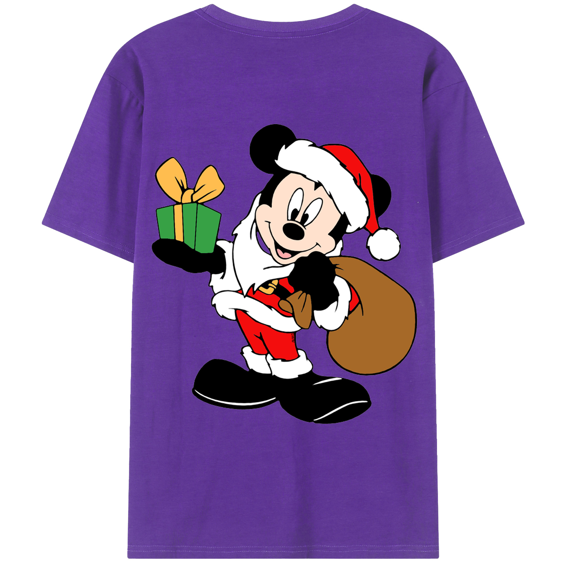 ミッキーマウス Mickey Mouse 綿100％ メンズ半袖Tシャツ（バックプリント） 通気性