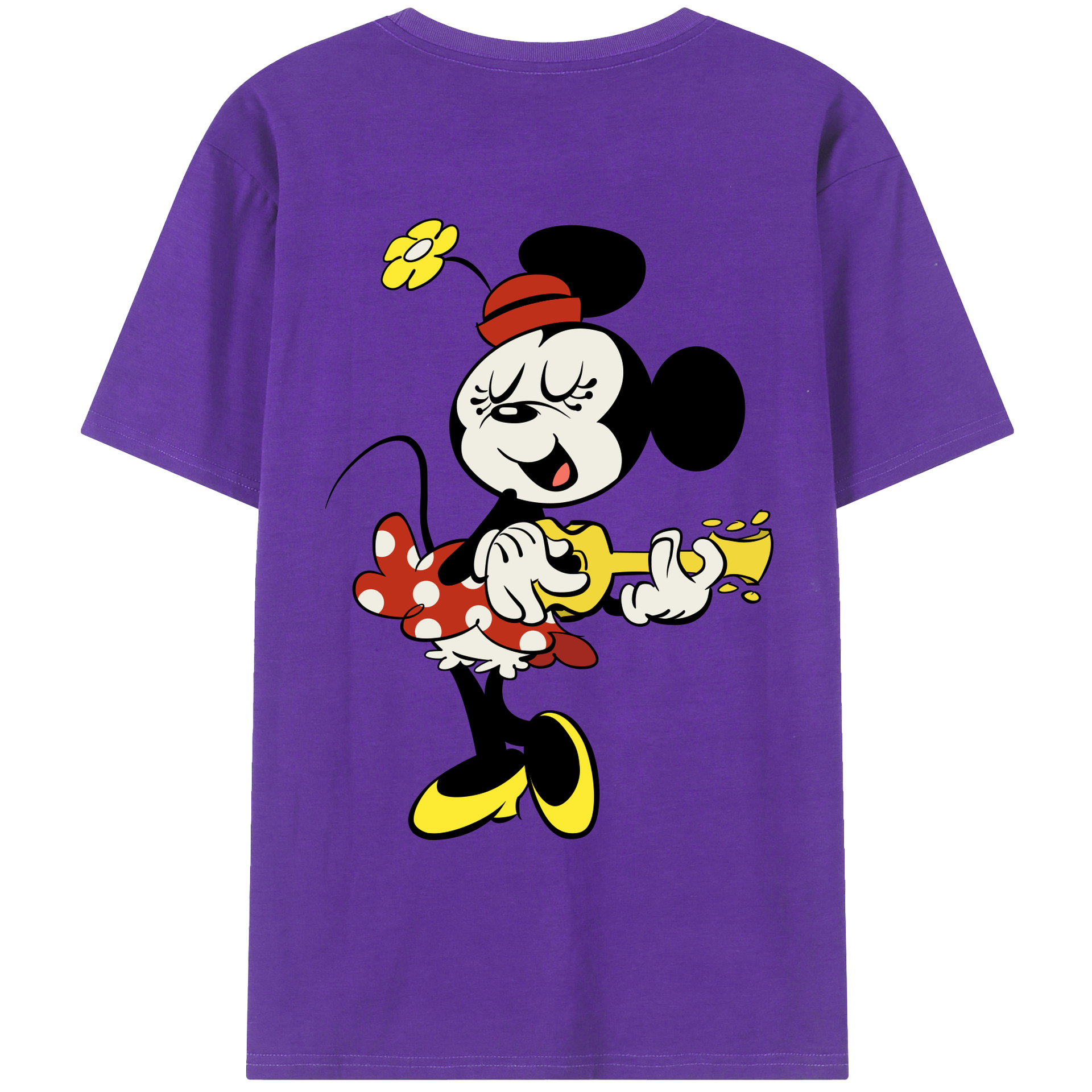 ミッキーマウス Mickey Mouse 綿100％ メンズ半袖Tシャツ（バックプリント） 通気性