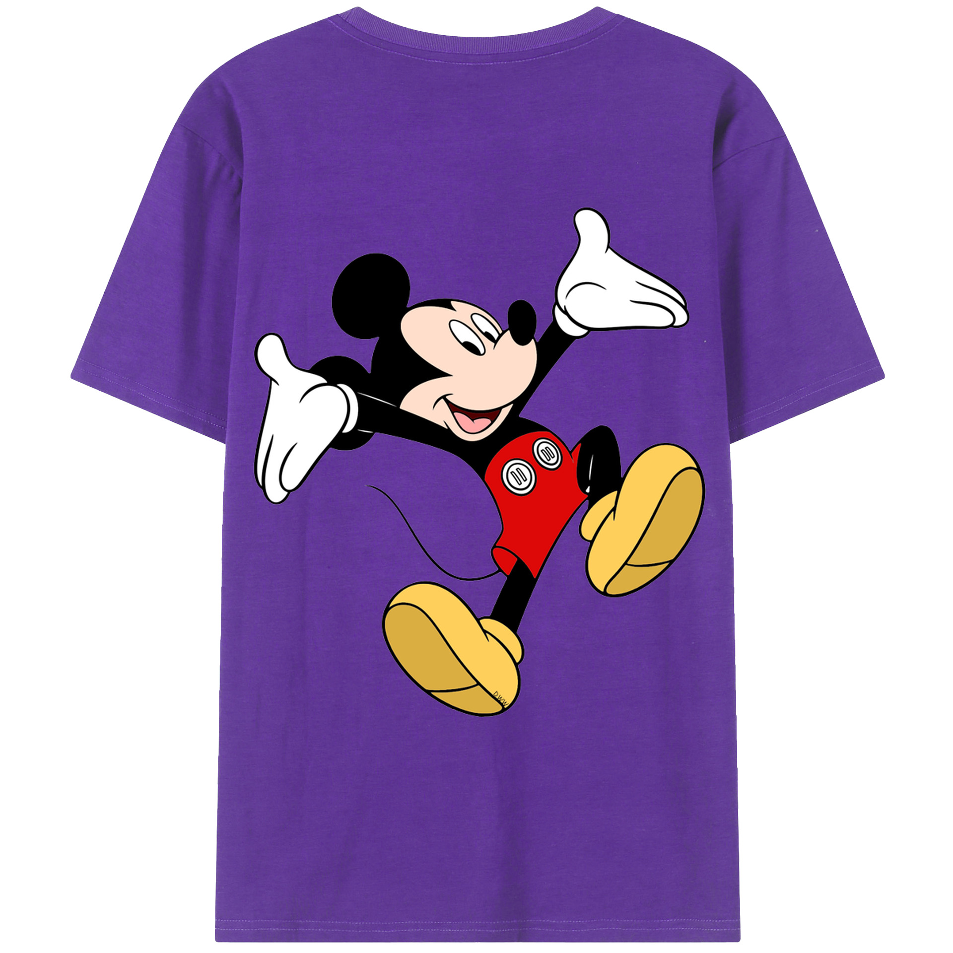 ミッキーマウス Mickey Mouse 綿100％ メンズ半袖Tシャツ（バックプリント） 通気性