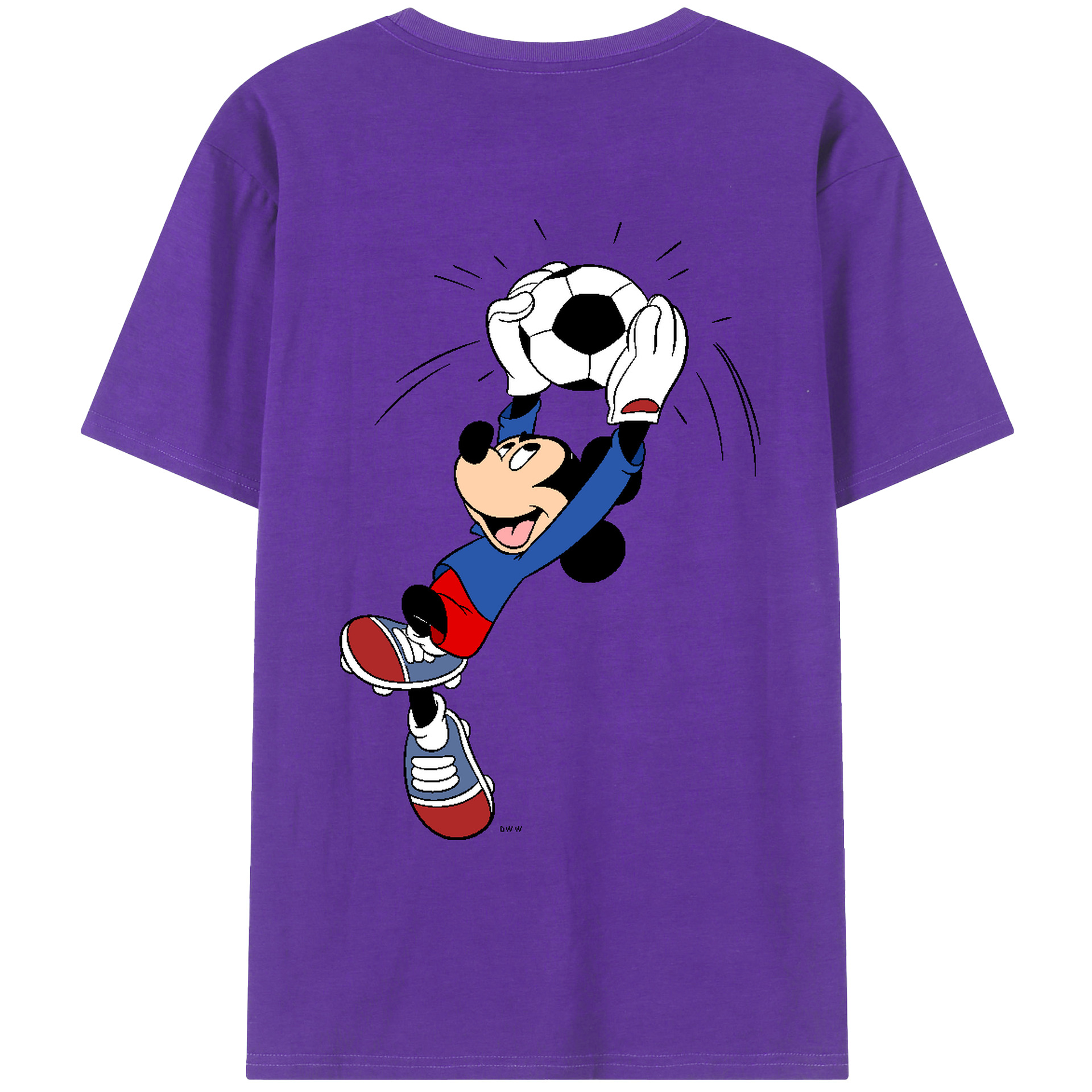 ミッキーマウス Mickey Mouse 綿100％ メンズ半袖Tシャツ（バックプリント） 通気性