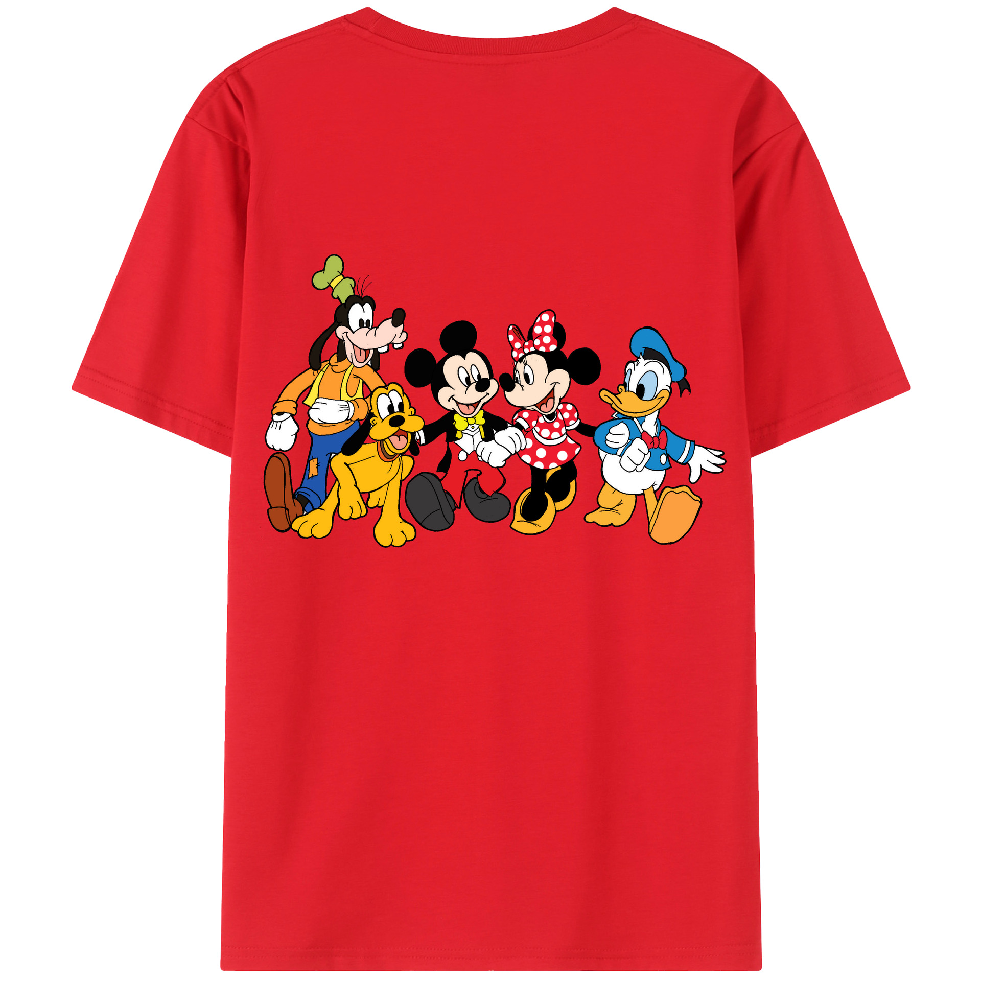 （画像用） ミッキーマウス Mickey Mouse 綿100％ メンズ半袖Tシャツ（バックプリント） 通気性