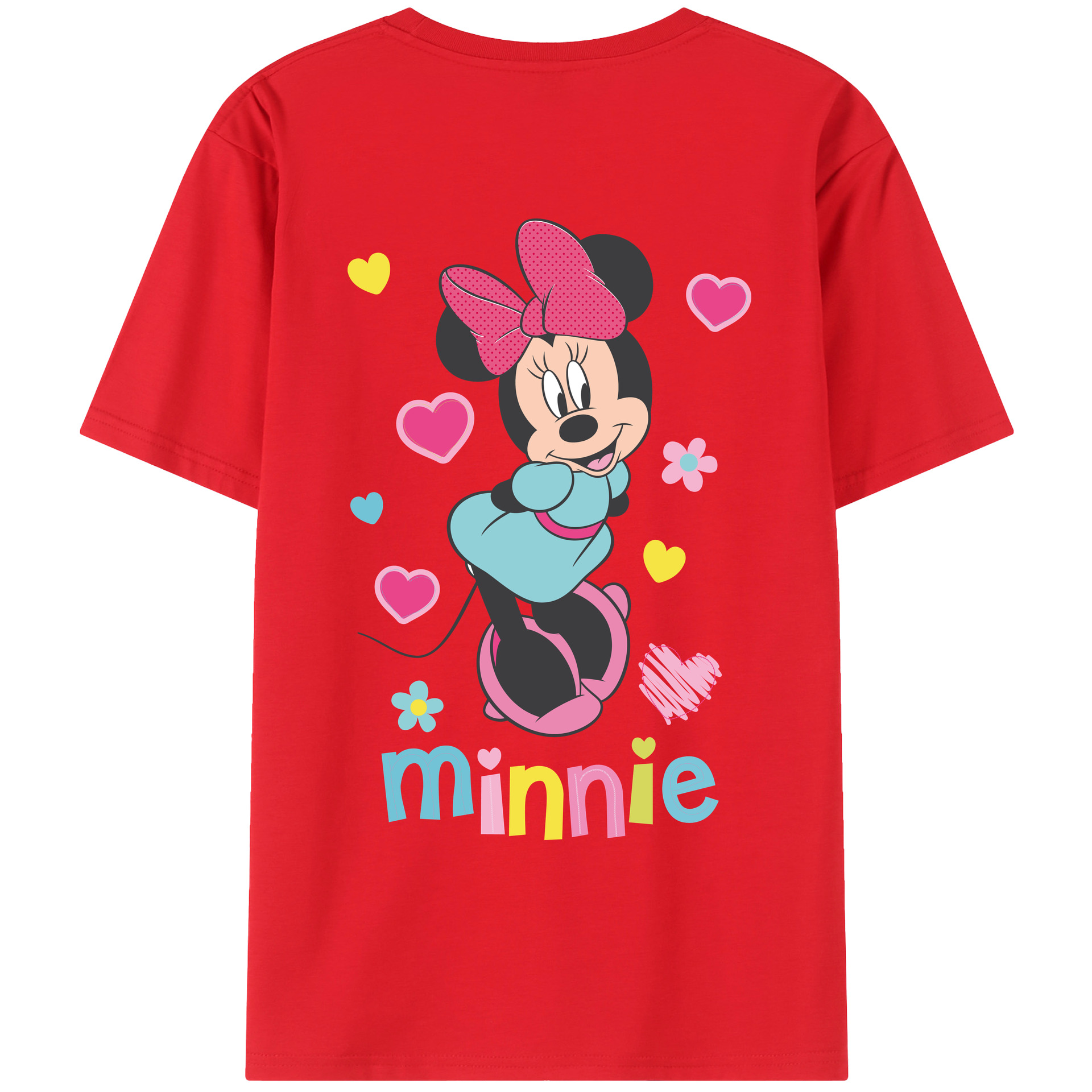 ミッキーマウス Mickey Mouse 綿100％ メンズ半袖Tシャツ（バックプリント） 通気性