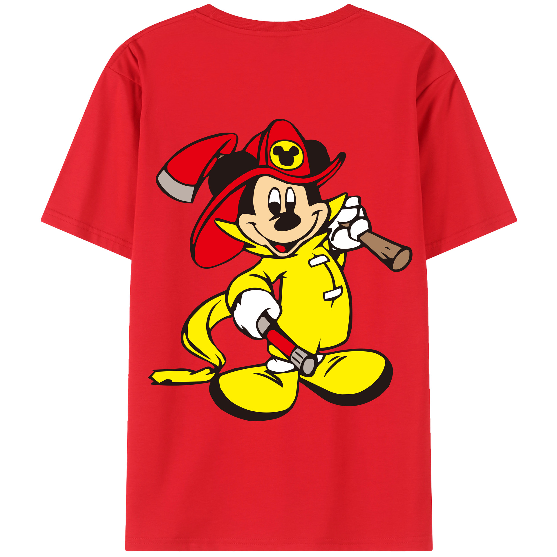 ミッキーマウス Mickey Mouse 綿100％ メンズ半袖Tシャツ（バックプリント） 通気性