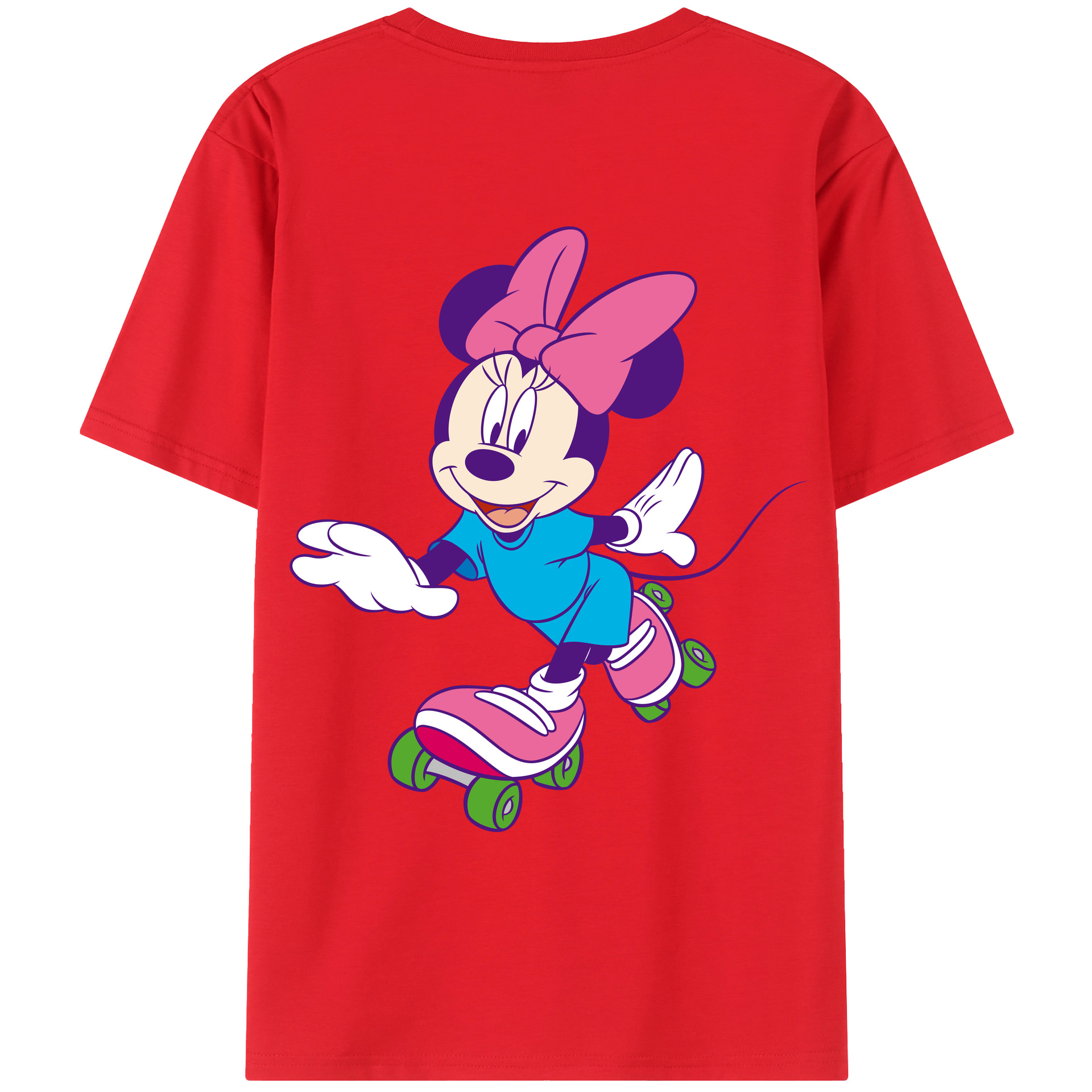 ミッキーマウス Mickey Mouse 綿100％ メンズ半袖Tシャツ（バックプリント） 通気性