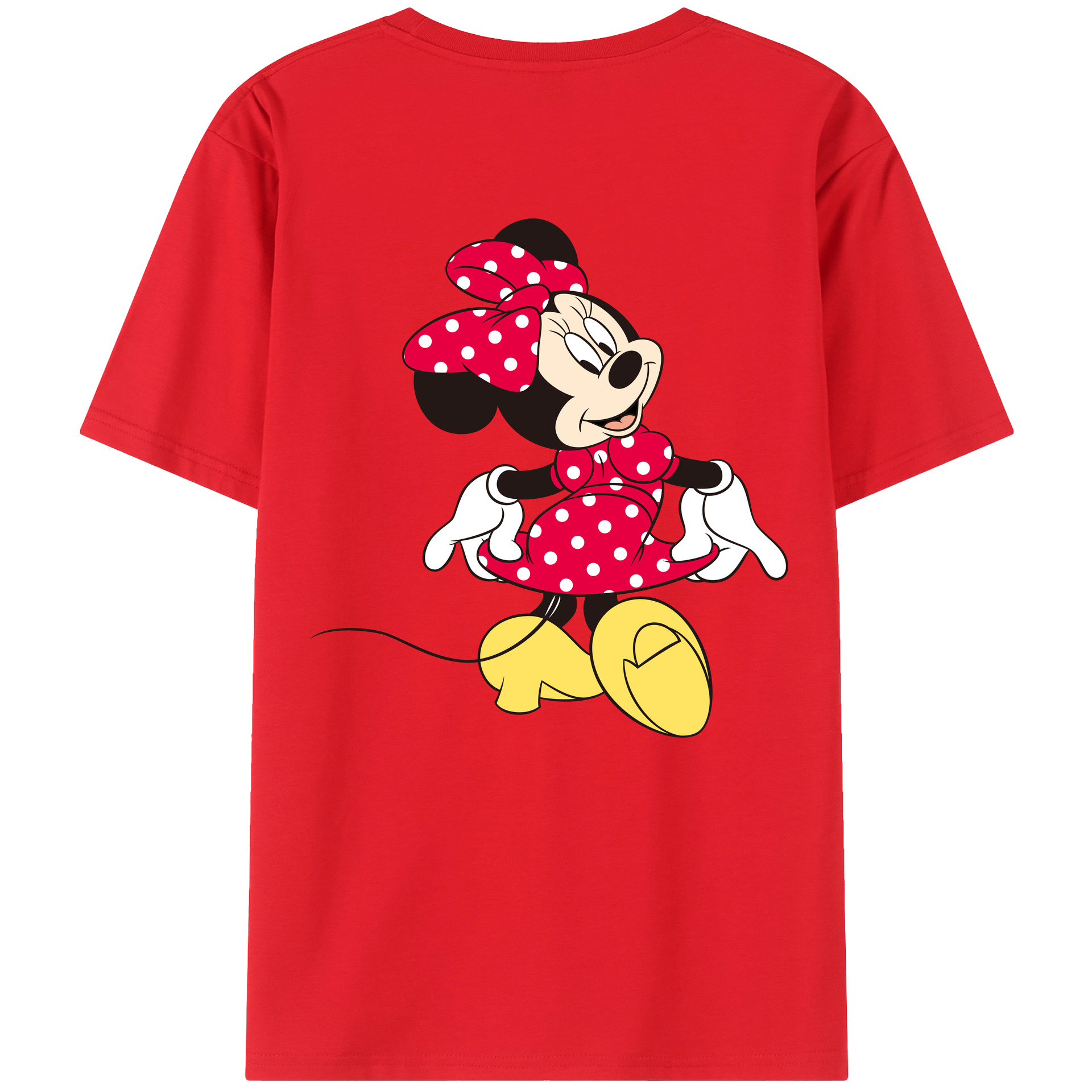 ミッキーマウス Mickey Mouse 綿100％ メンズ半袖Tシャツ（バックプリント） 通気性