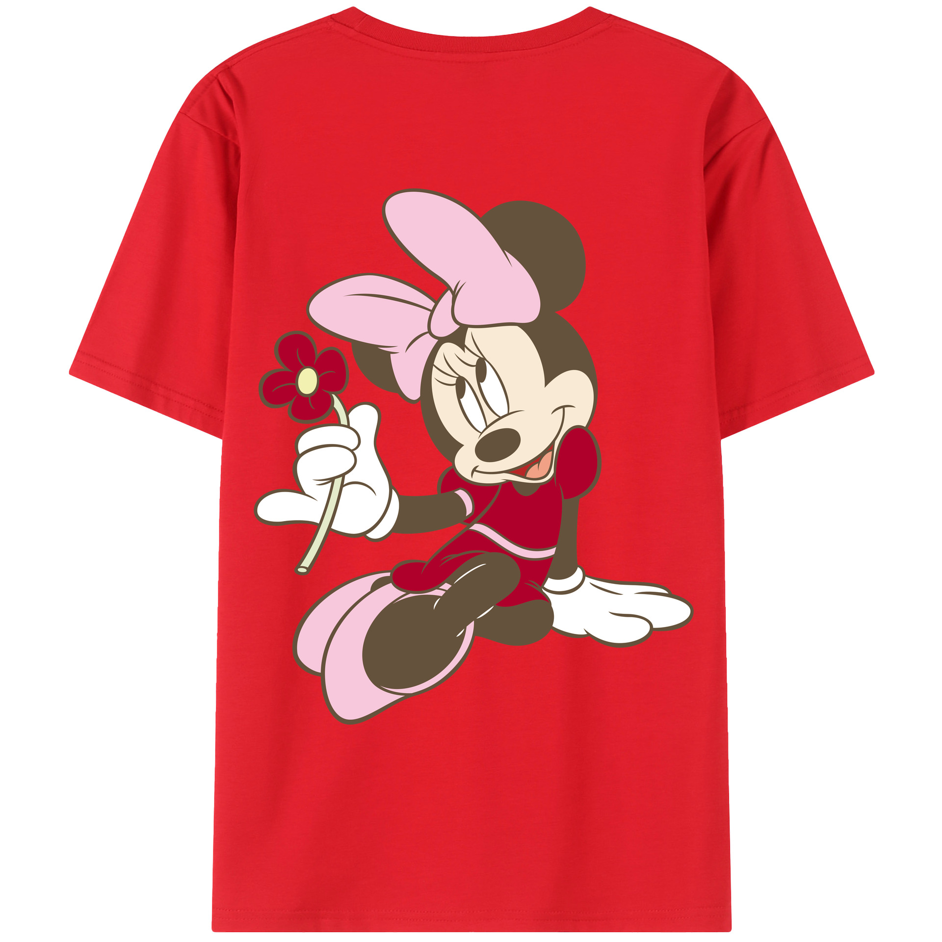 ミッキーマウス Mickey Mouse 綿100％ メンズ半袖Tシャツ（バックプリント） 通気性