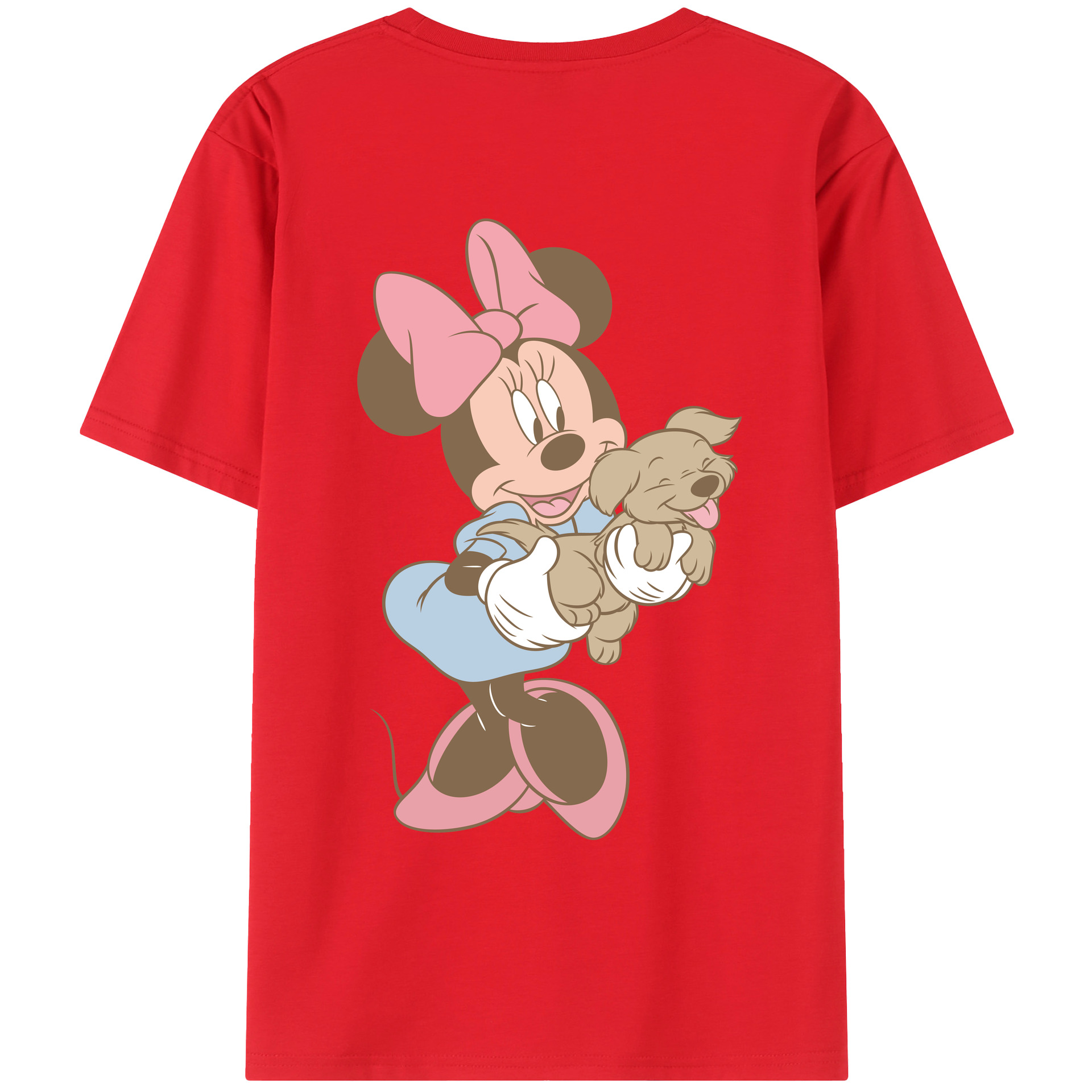 ミッキーマウス Mickey Mouse 綿100％ メンズ半袖Tシャツ（バックプリント） 通気性