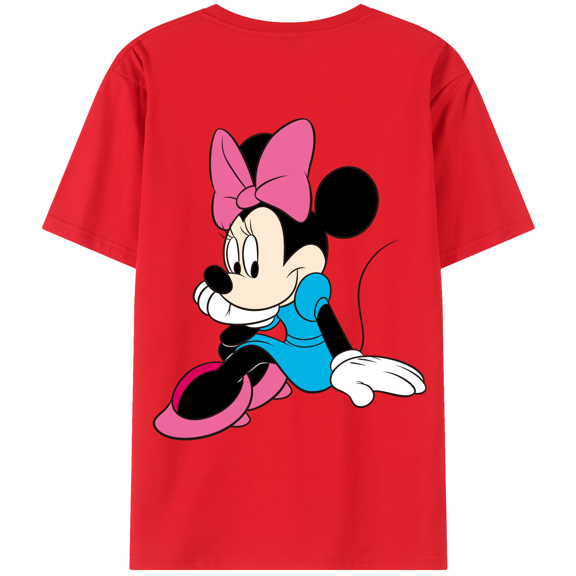 ミッキーマウス Mickey Mouse 綿100％ メンズ半袖Tシャツ（バックプリント） 通気性