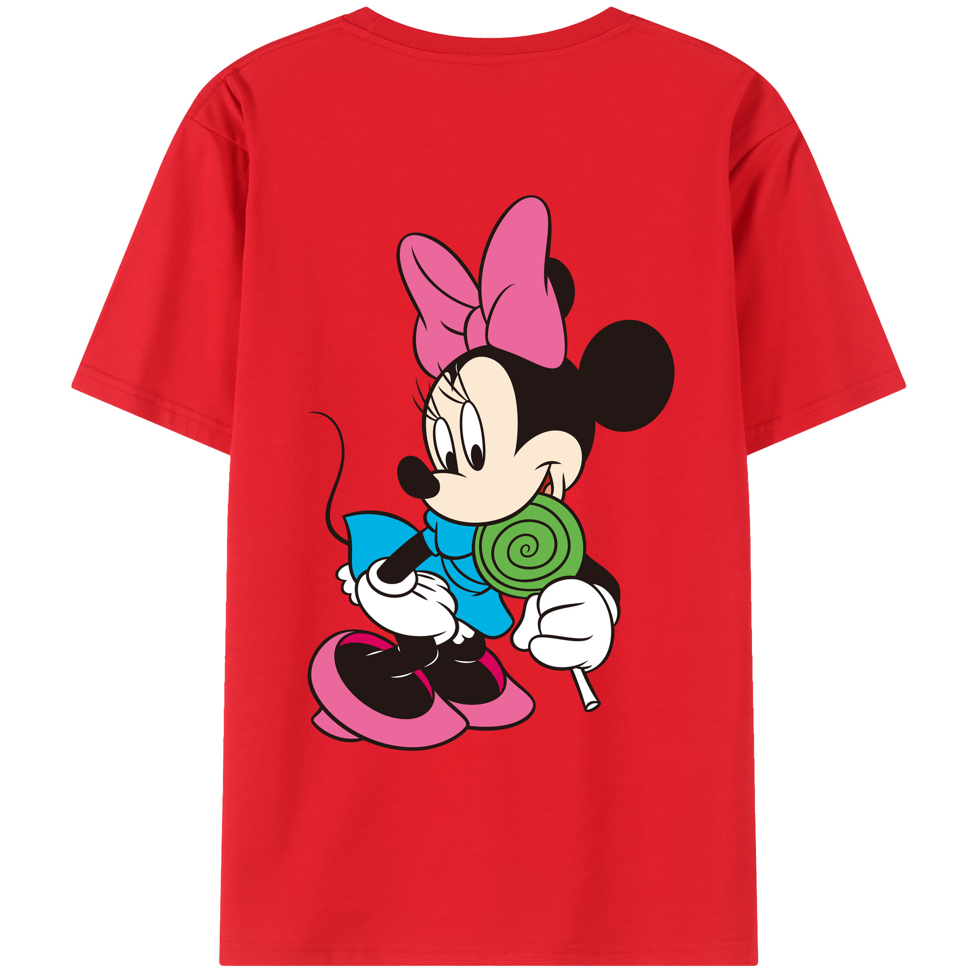 ミッキーマウス Mickey Mouse 綿100％ メンズ半袖Tシャツ（バックプリント） 通気性