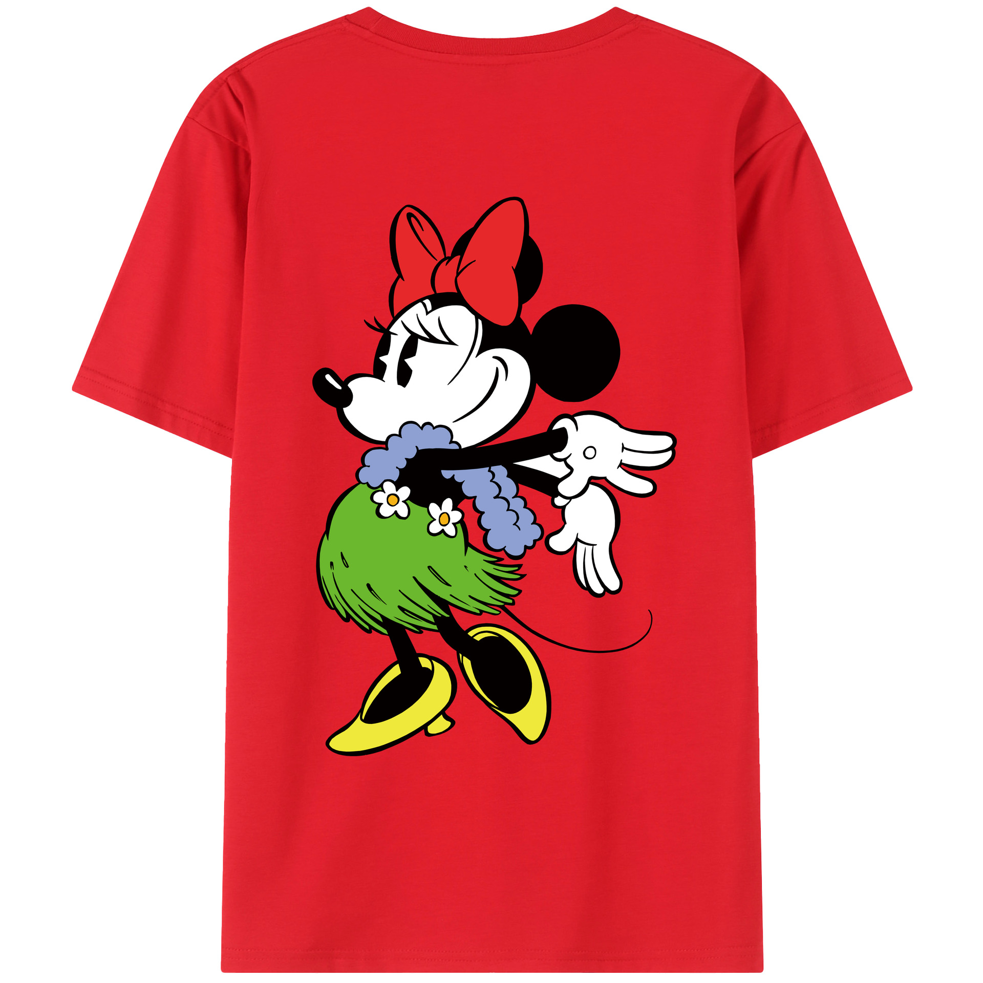 （画像用） ミッキーマウス Mickey Mouse 綿100％ メンズ半袖Tシャツ（バックプリント） 通気性