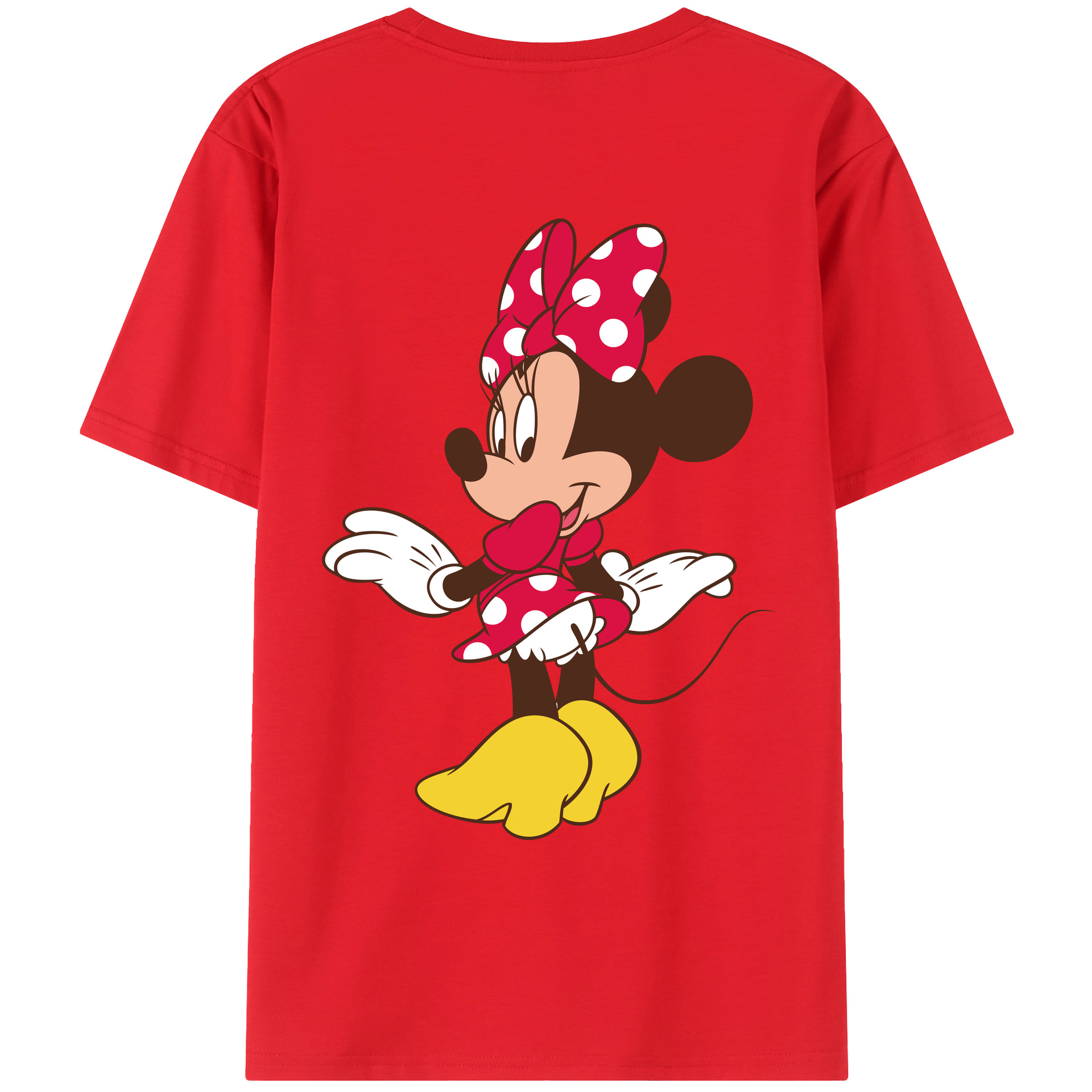 ミッキーマウス Mickey Mouse 綿100％ メンズ半袖Tシャツ（バックプリント） 通気性