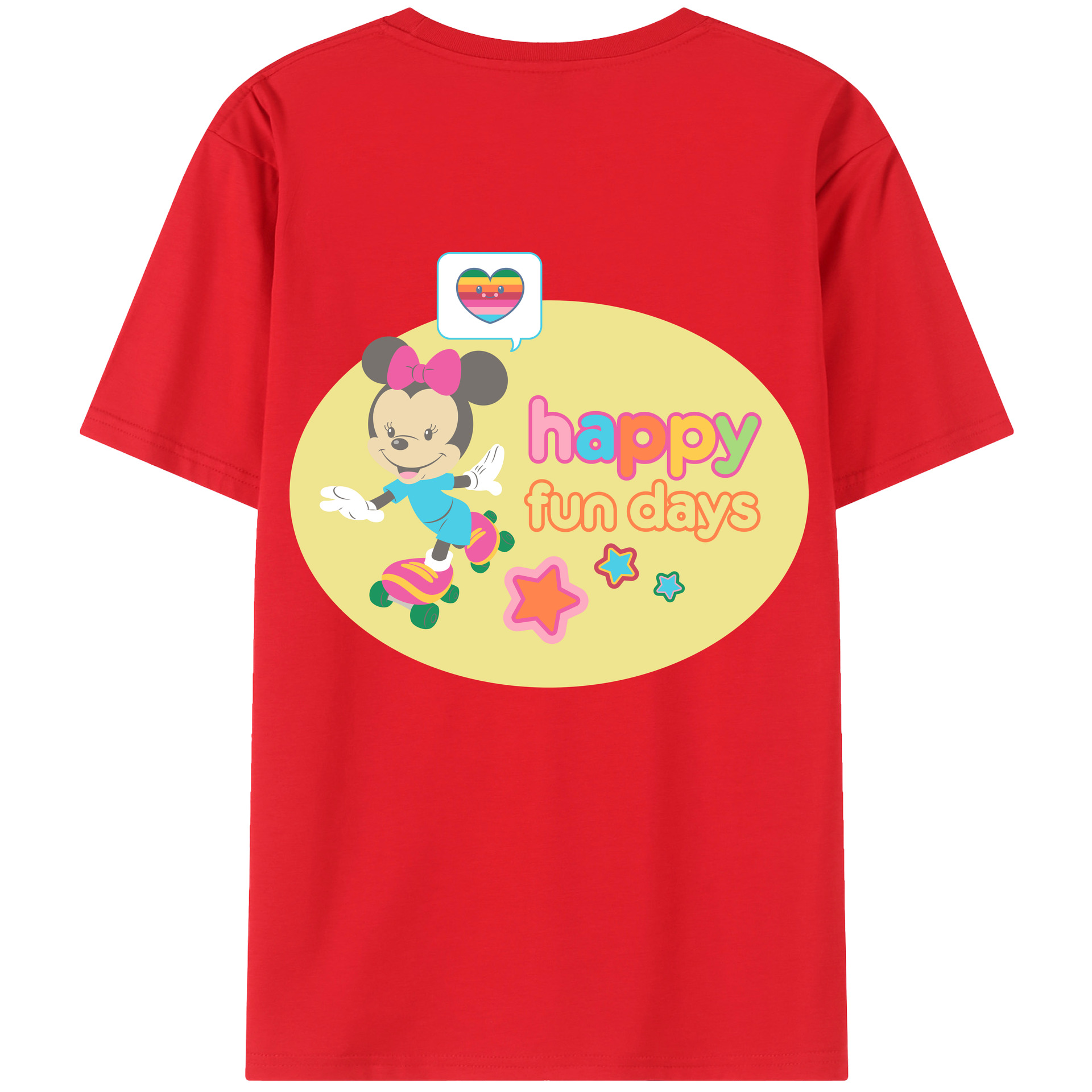 （画像用） ミッキーマウス Mickey Mouse 綿100％ メンズ半袖Tシャツ（バックプリント） 通気性