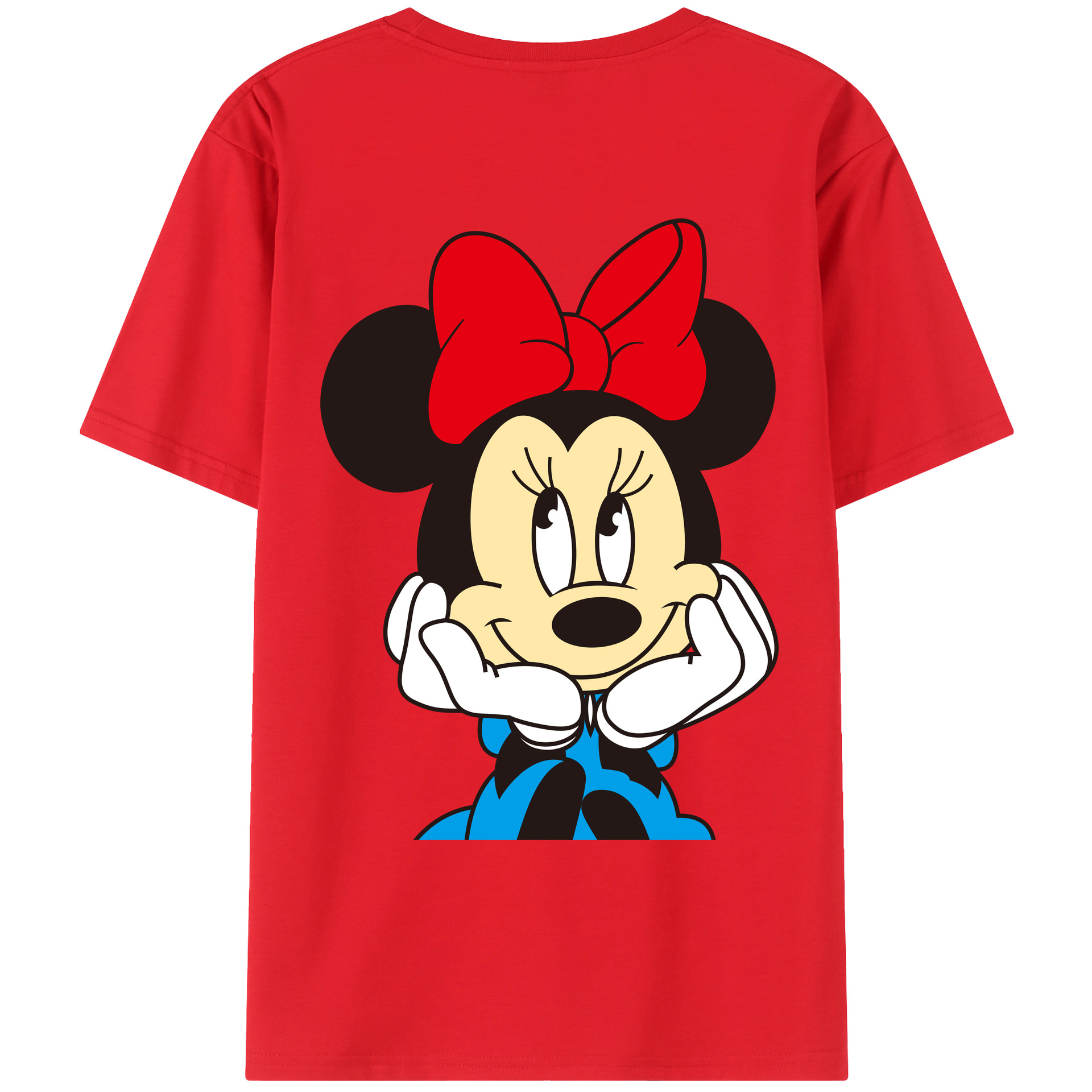 ミッキーマウス Mickey Mouse 綿100％ メンズ半袖Tシャツ（バックプリント） 通気性