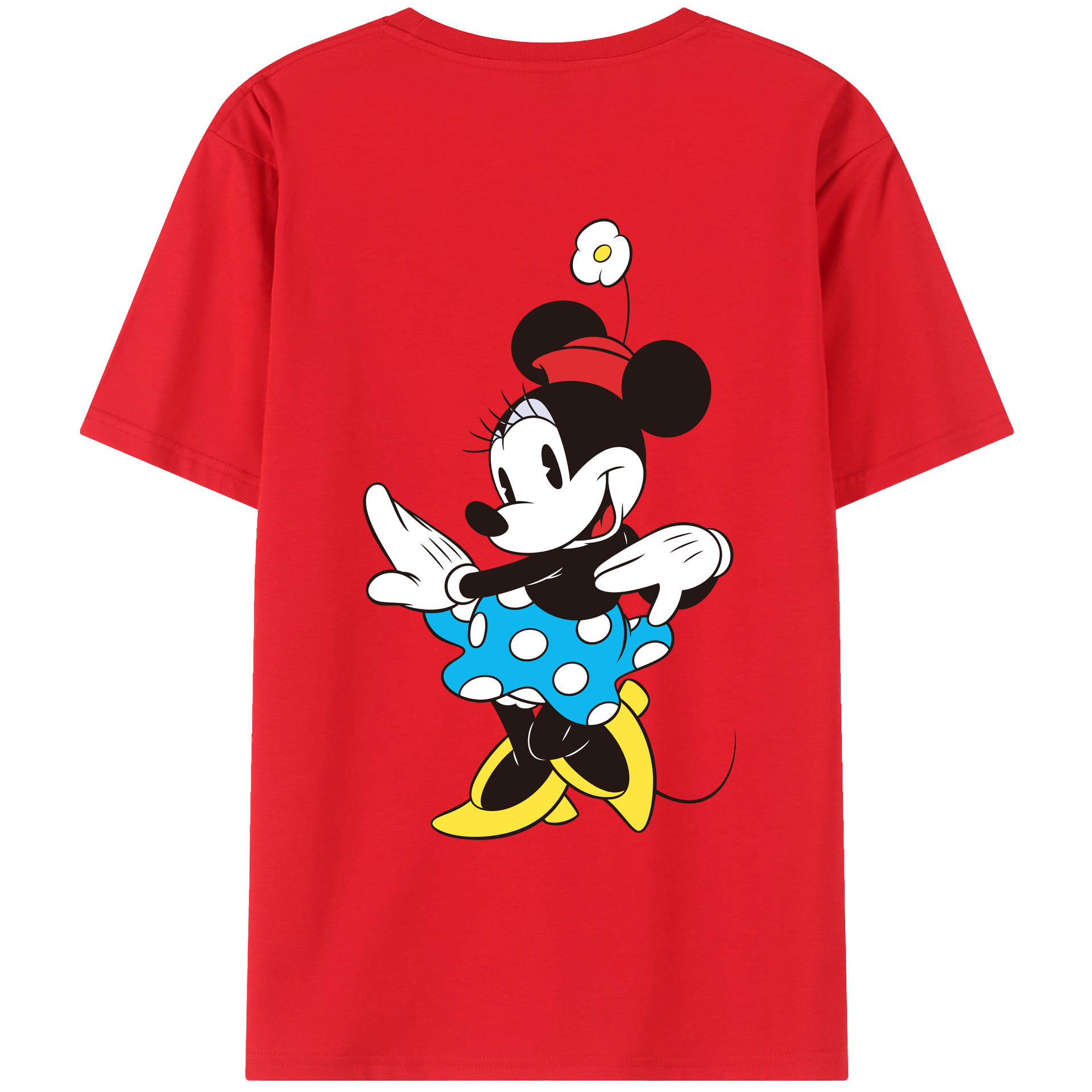 ミッキーマウス Mickey Mouse 綿100％ メンズ半袖Tシャツ（バックプリント） 通気性
