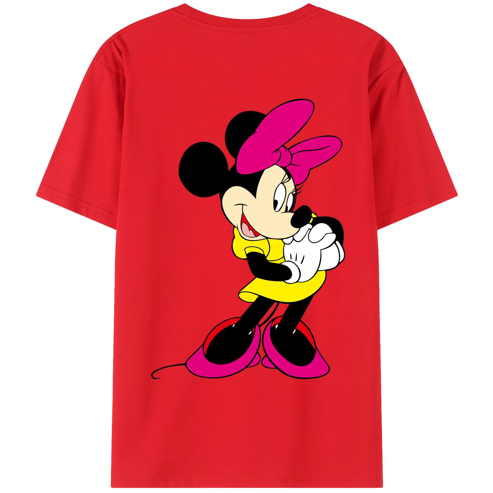 ミッキーマウス Mickey Mouse 綿100％ メンズ半袖Tシャツ（バックプリント） 通気性