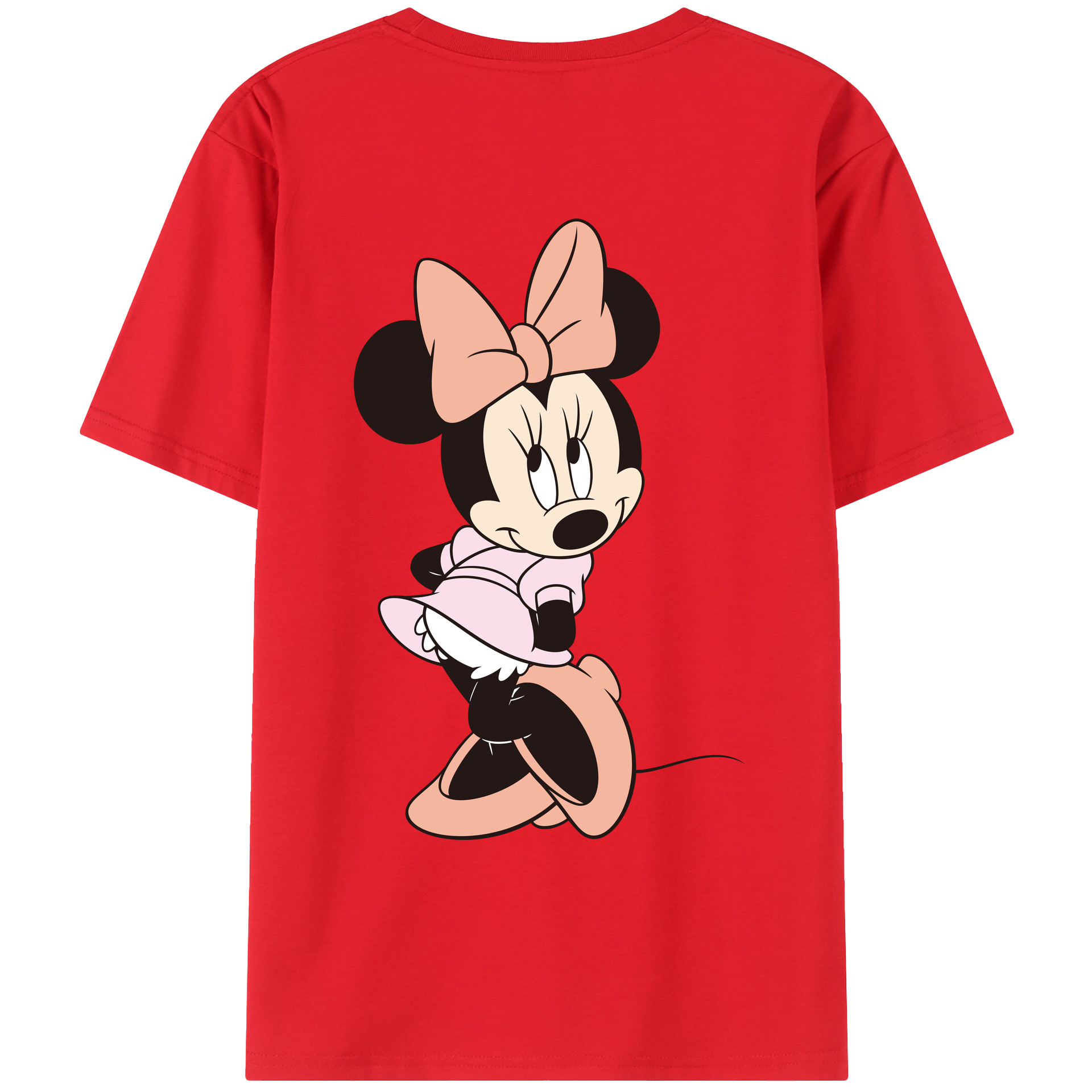 ミッキーマウス Mickey Mouse 綿100％ メンズ半袖Tシャツ（バックプリント） 通気性
