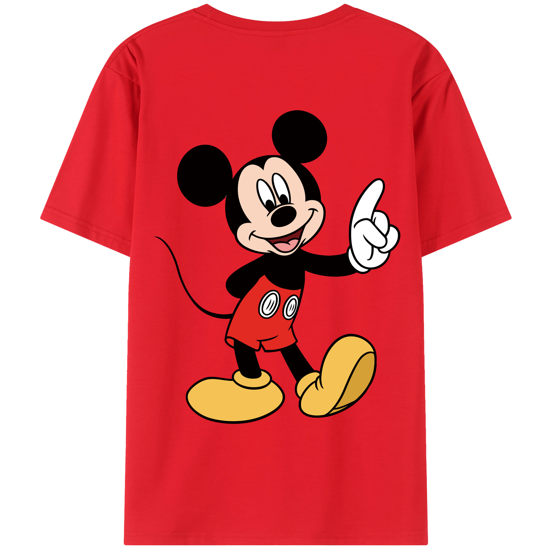 ミッキーマウス Mickey Mouse 綿100％ メンズ半袖Tシャツ（バックプリント） 通気性